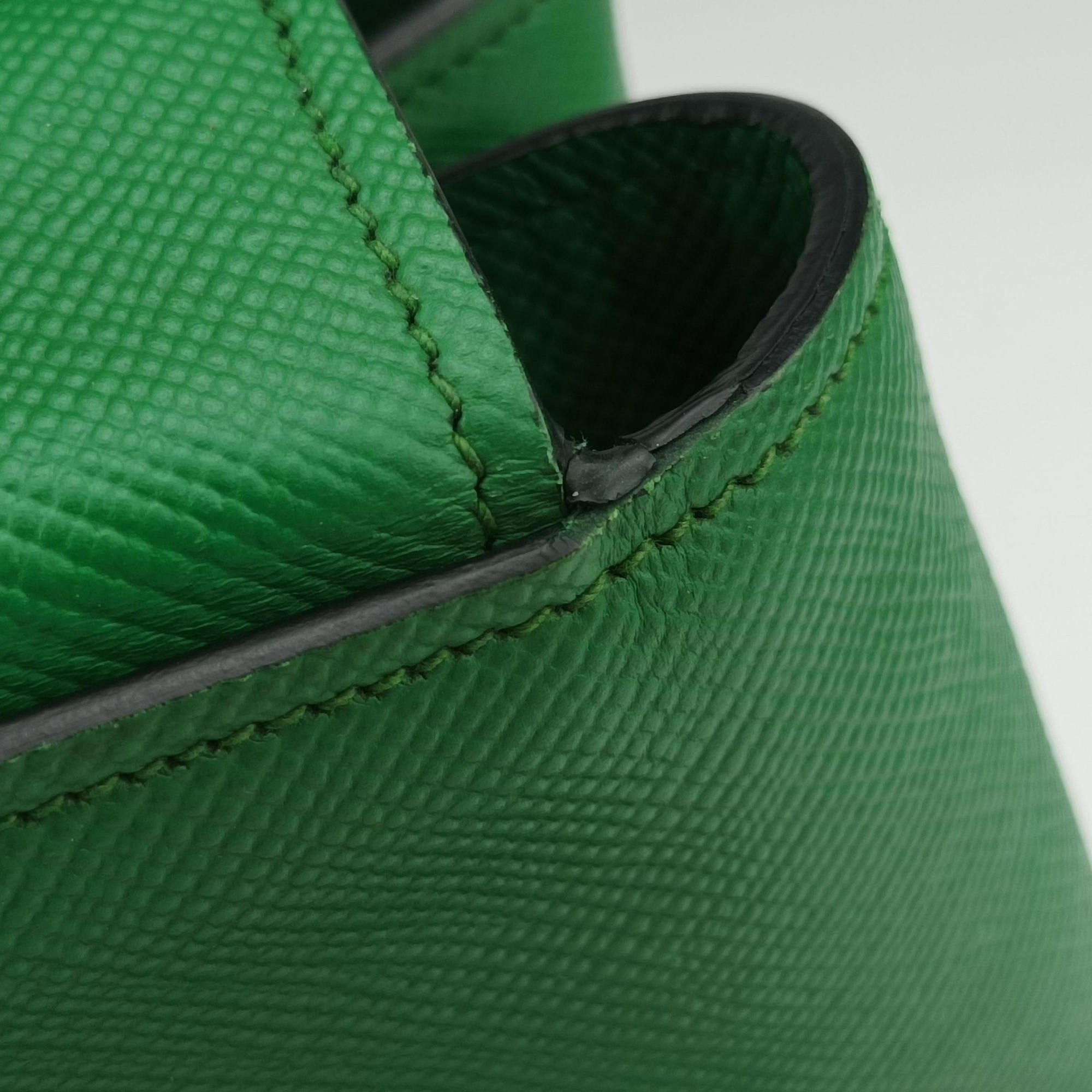 Pre-owned Prada Double Cuir Green SAFFIANO Leather B2756T handbag | stylenewstar
