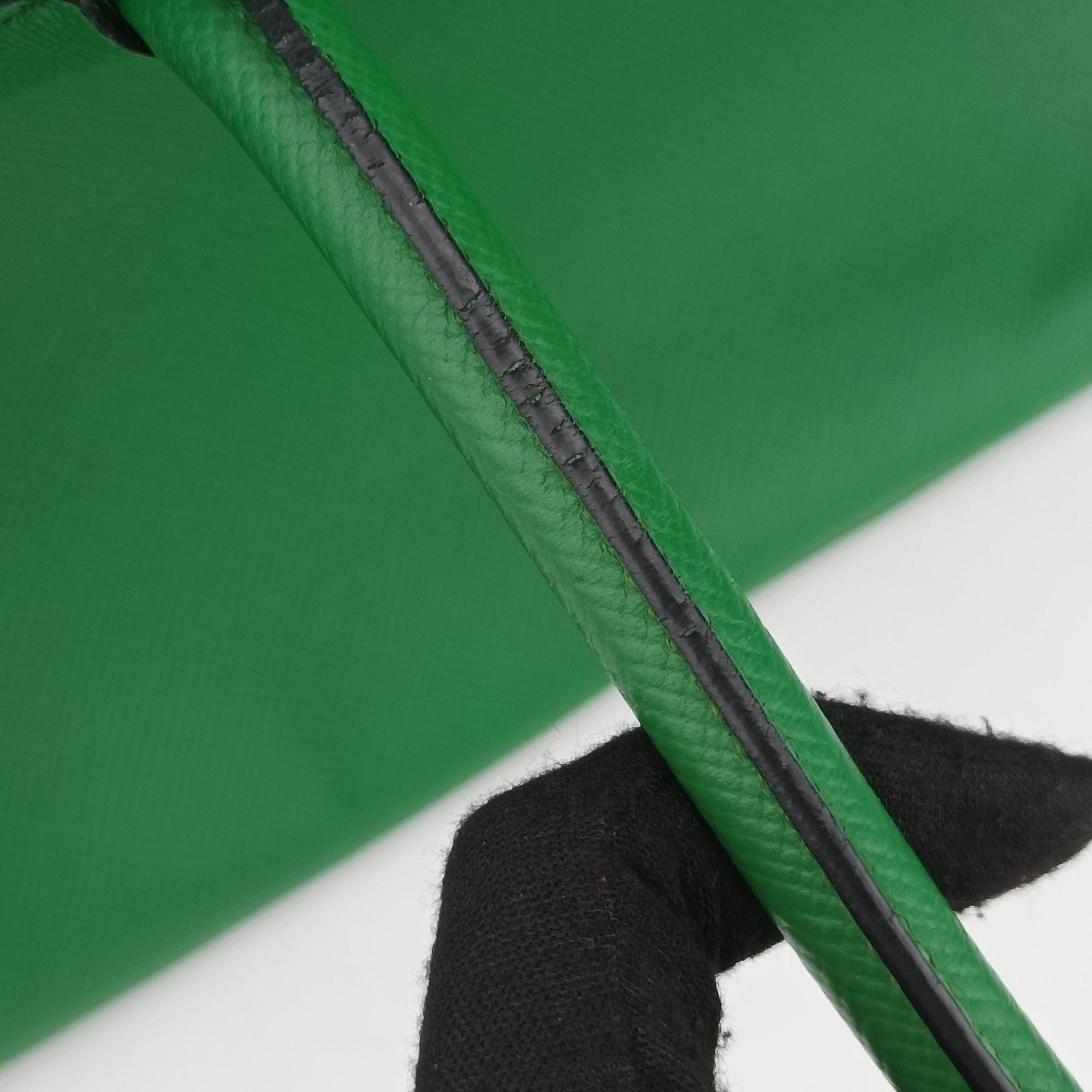 Pre-owned Prada Double Cuir Green SAFFIANO Leather B2756T handbag | stylenewstar