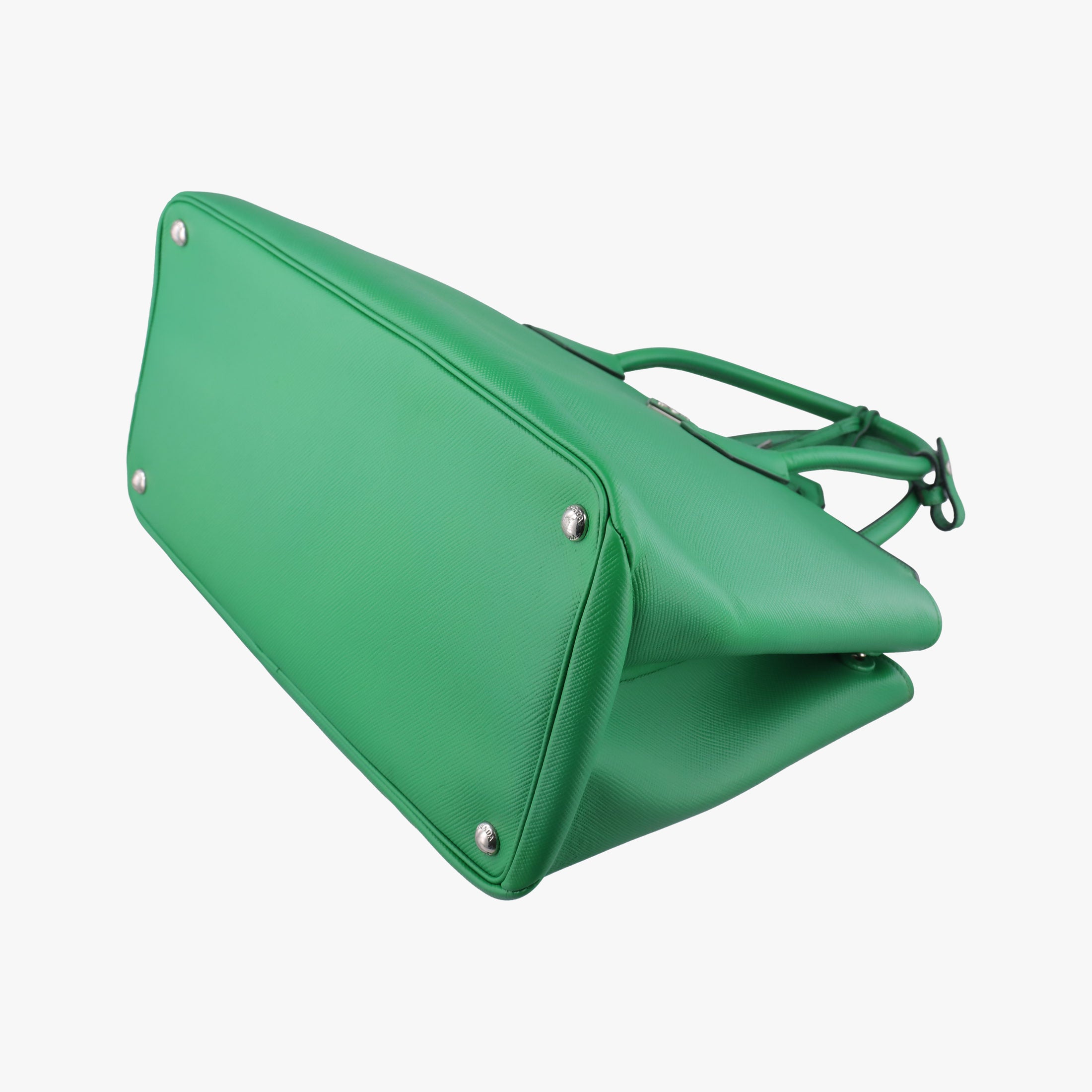 Pre-owned Prada Double Cuir Green SAFFIANO Leather B2756T handbag | stylenewstar
