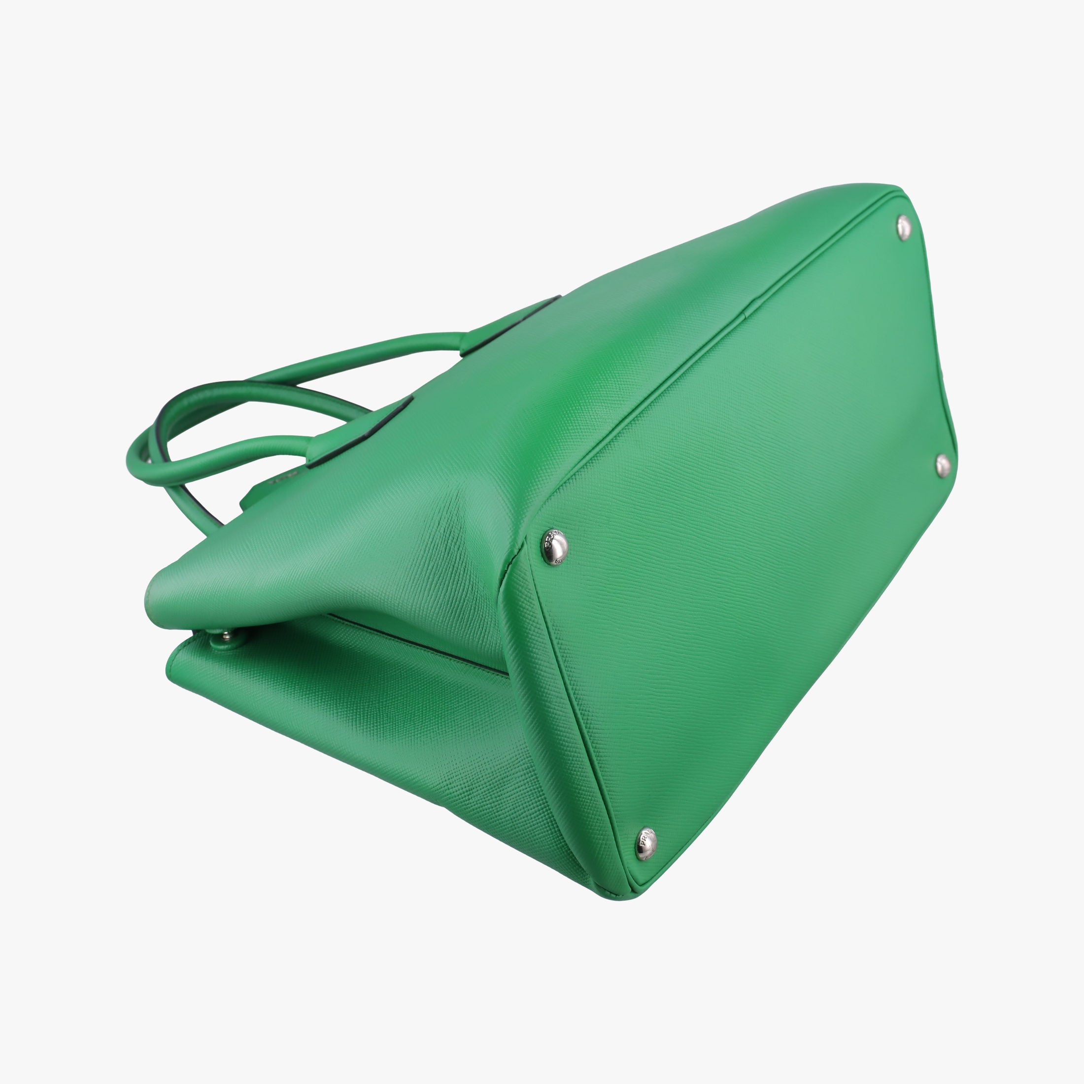 Pre-owned Prada Double Cuir Green SAFFIANO Leather B2756T handbag | stylenewstar