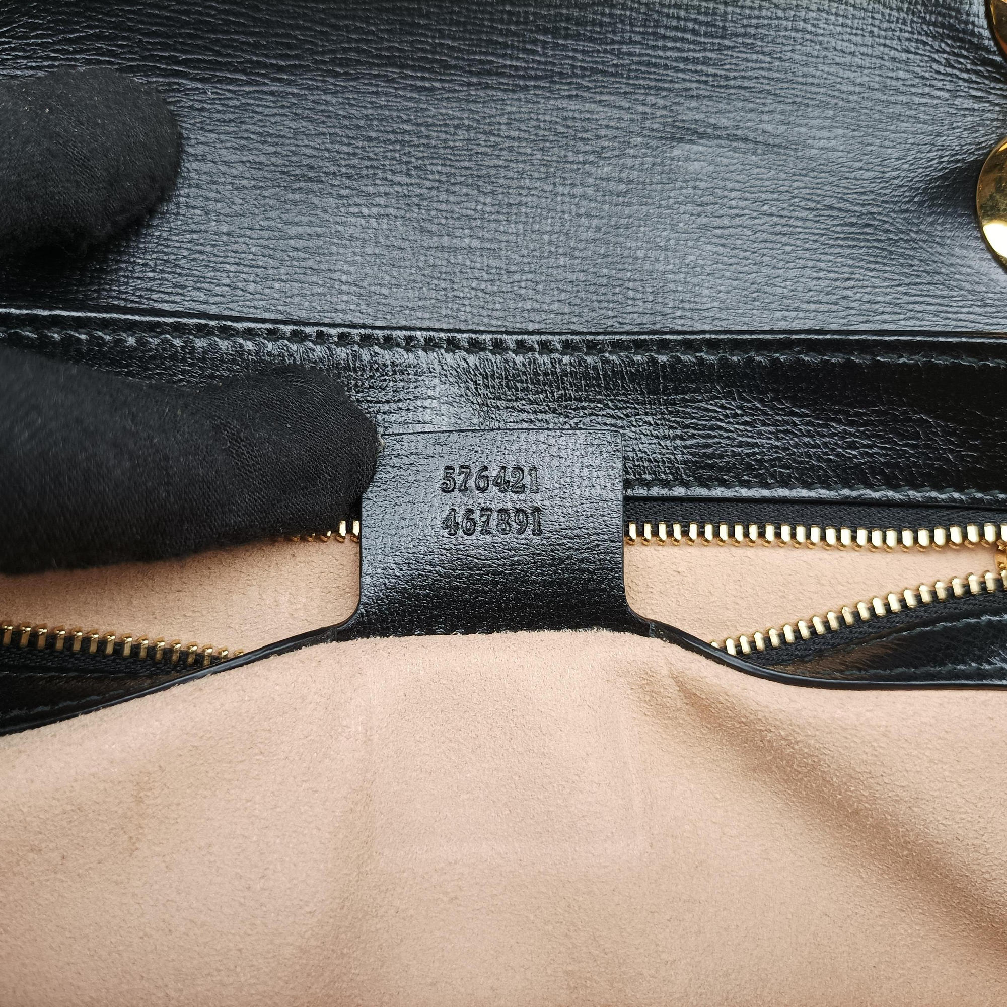 Pre-owned Gucci Marina Black Leather 576421 shoulderbag | stylenewstar