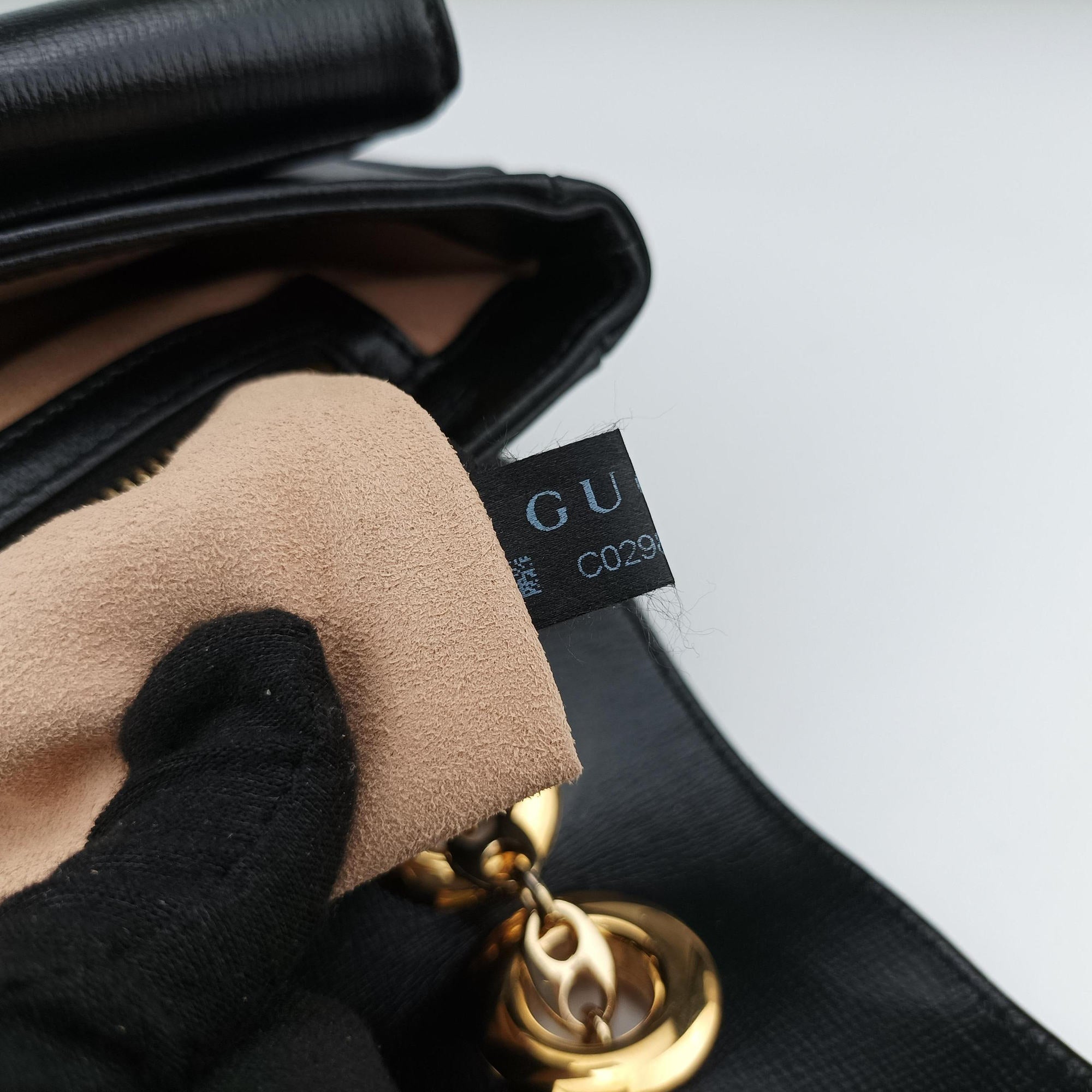 Pre-owned Gucci Marina Black Leather 576421 shoulderbag | stylenewstar