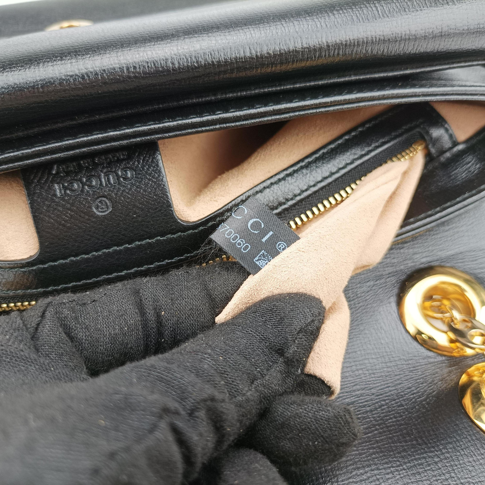 Pre-owned Gucci Marina Black Leather 576421 shoulderbag | stylenewstar