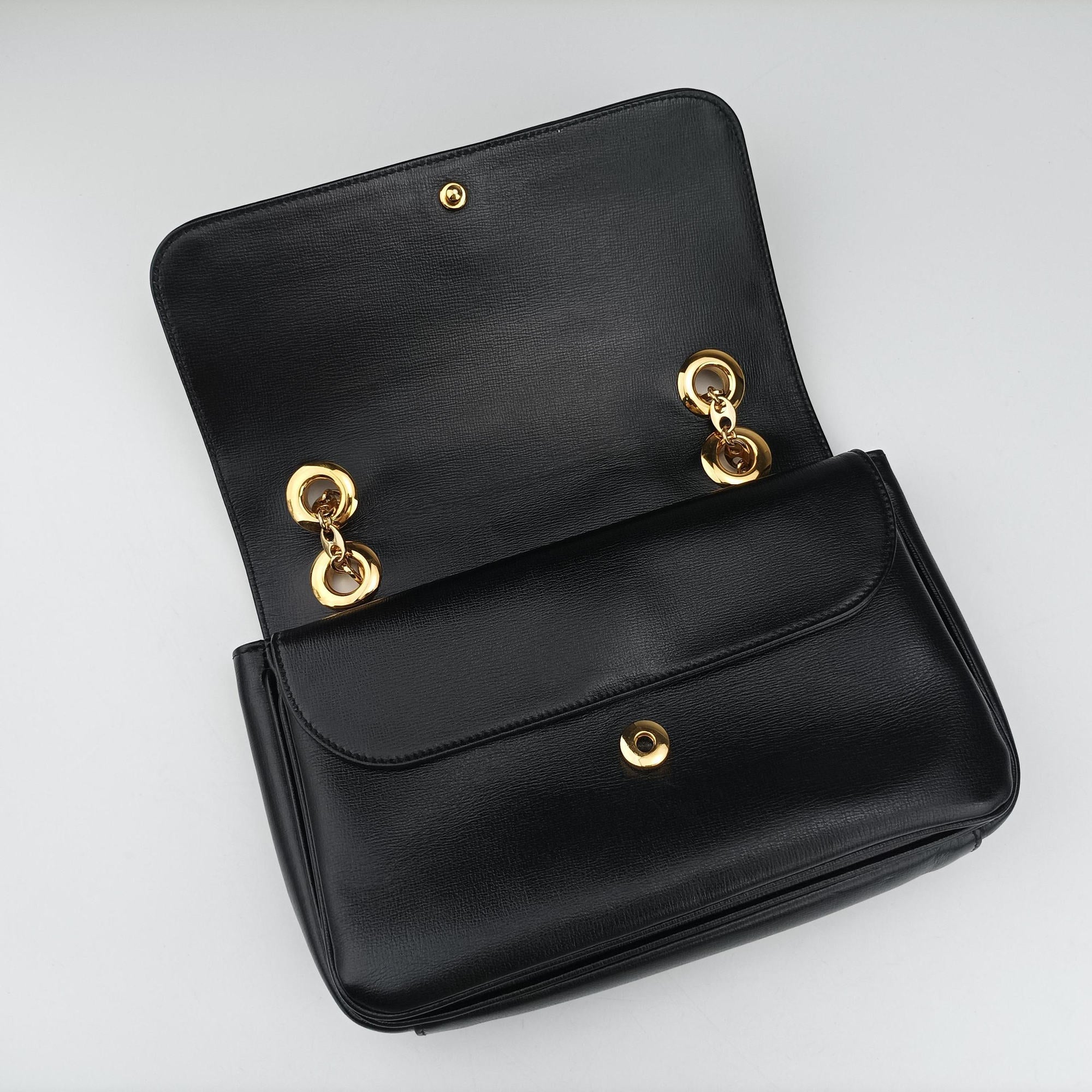 Pre-owned Gucci Marina Black Leather 576421 shoulderbag | stylenewstar