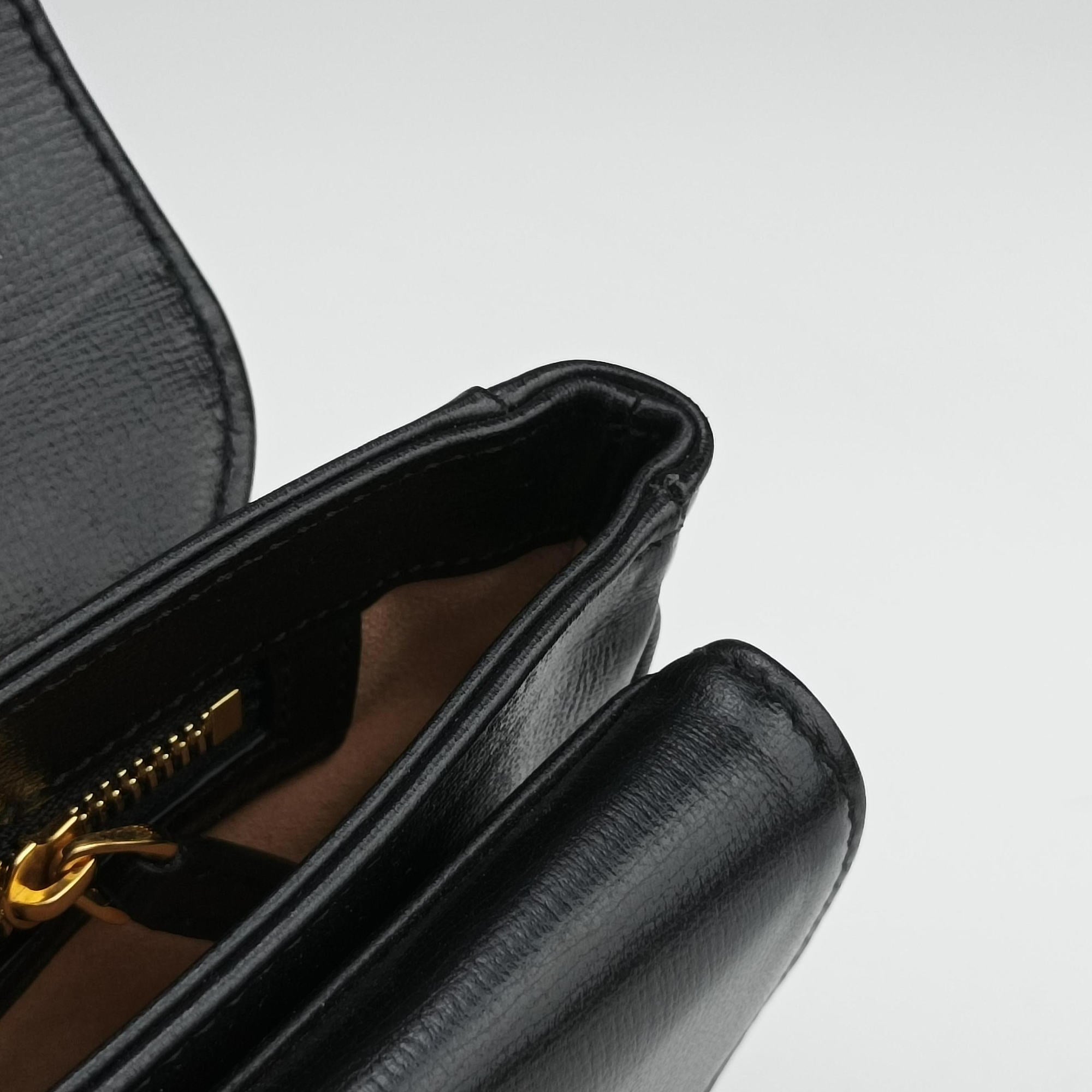 Pre-owned Gucci Marina Black Leather 576421 shoulderbag | stylenewstar