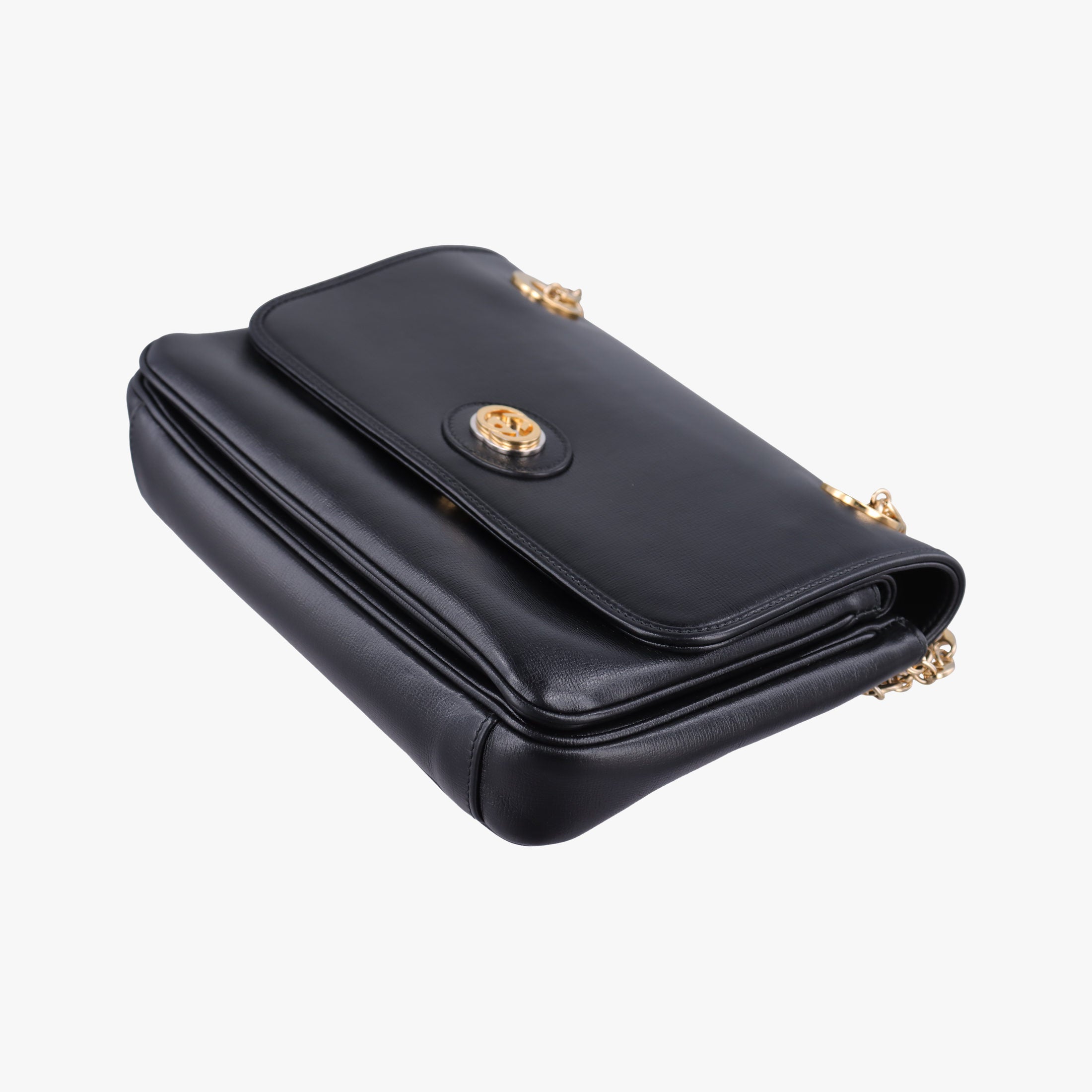 Pre-owned Gucci Marina Black Leather 576421 shoulderbag | stylenewstar