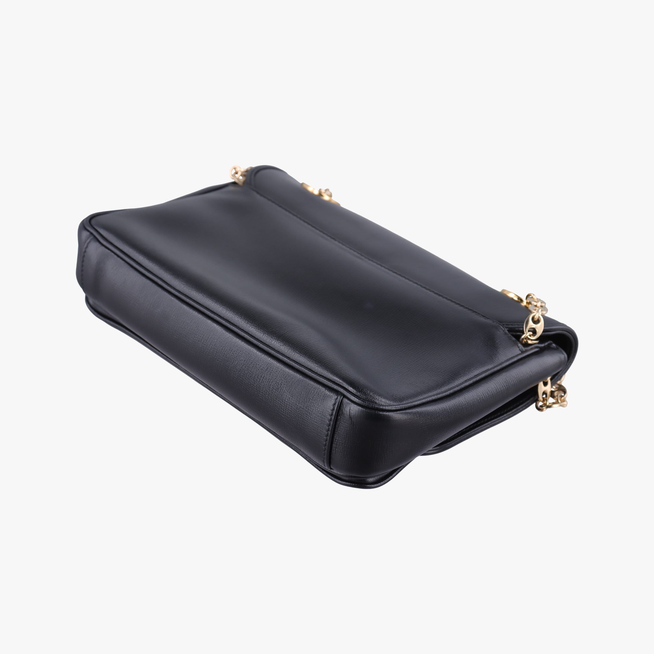 Pre-owned Gucci Marina Black Leather 576421 shoulderbag | stylenewstar