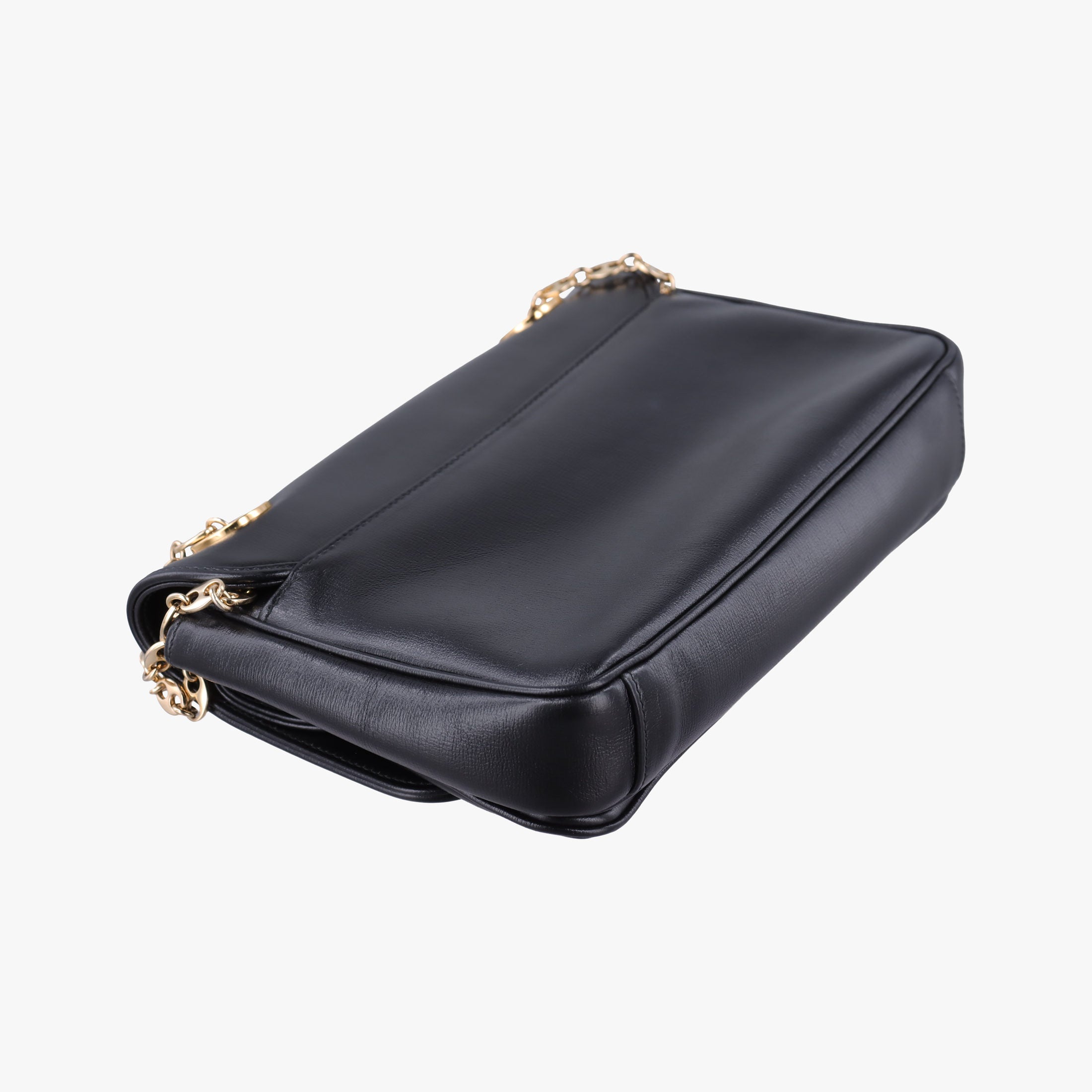 Pre-owned Gucci Marina Black Leather 576421 shoulderbag | stylenewstar