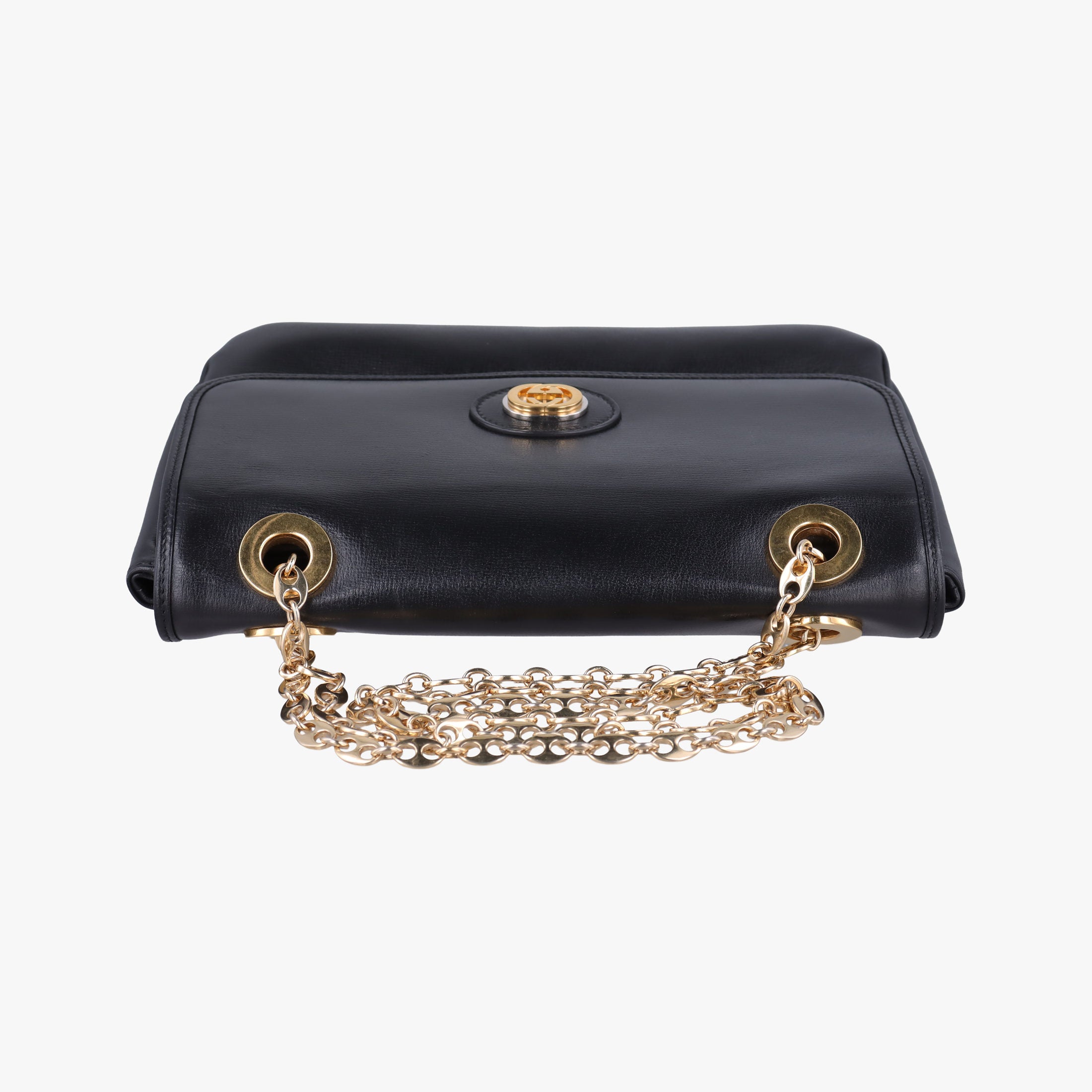 Pre-owned Gucci Marina Black Leather 576421 shoulderbag | stylenewstar