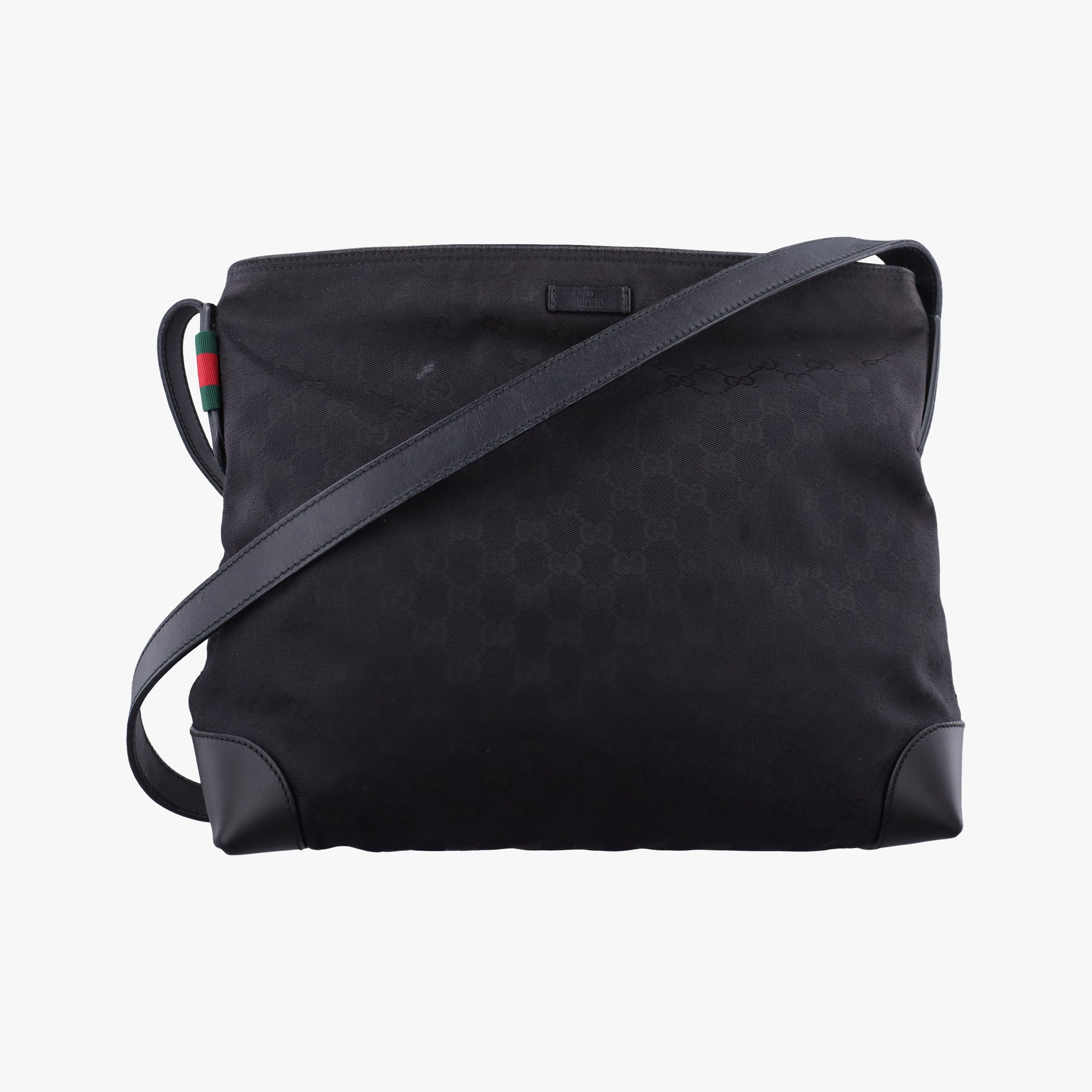 Pre-owned Gucci GG Canvas Black Leather×Canvas 308930 shoulderbag | stylenewstar