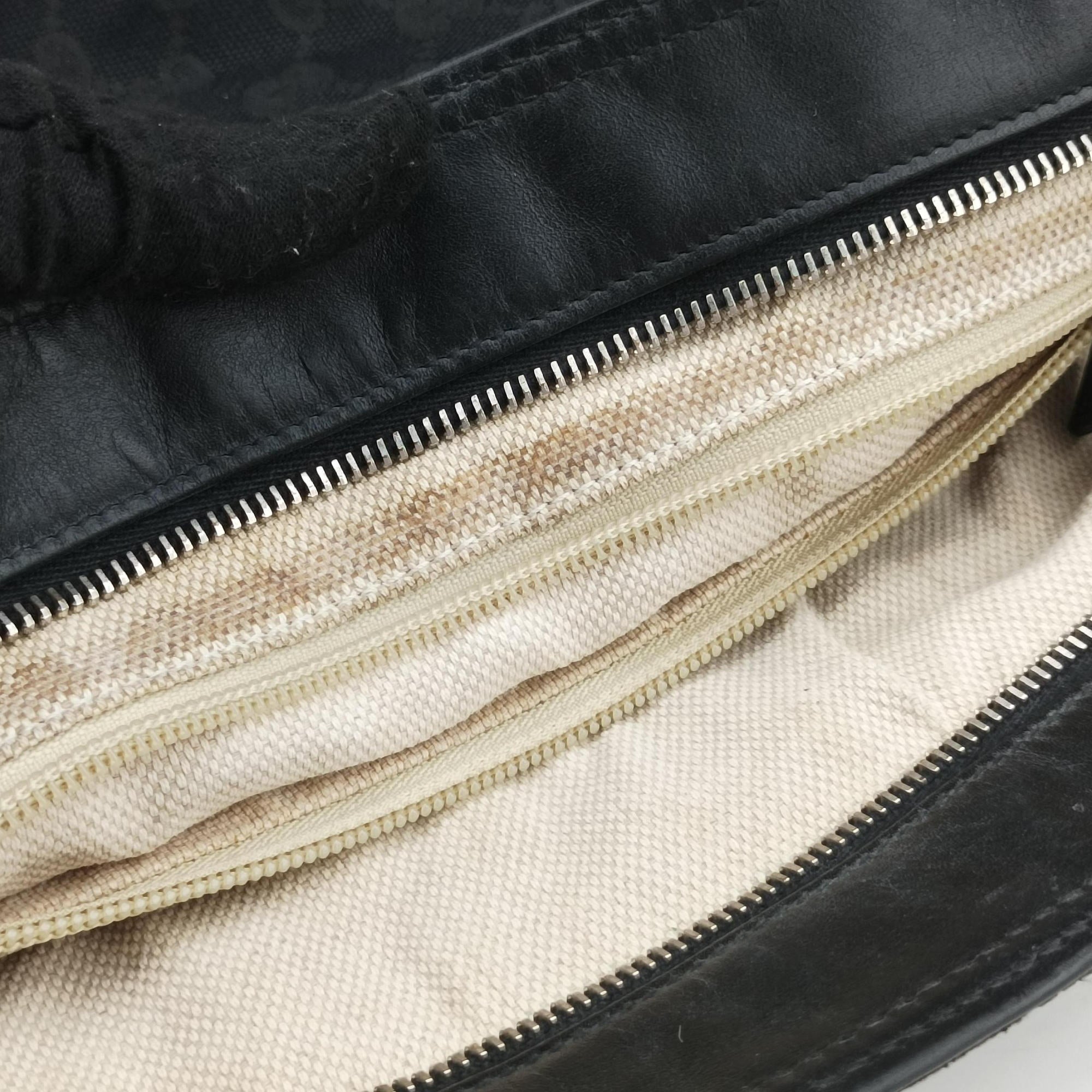 Pre-owned Gucci GG Canvas Black Leather×Canvas 308930 shoulderbag | stylenewstar