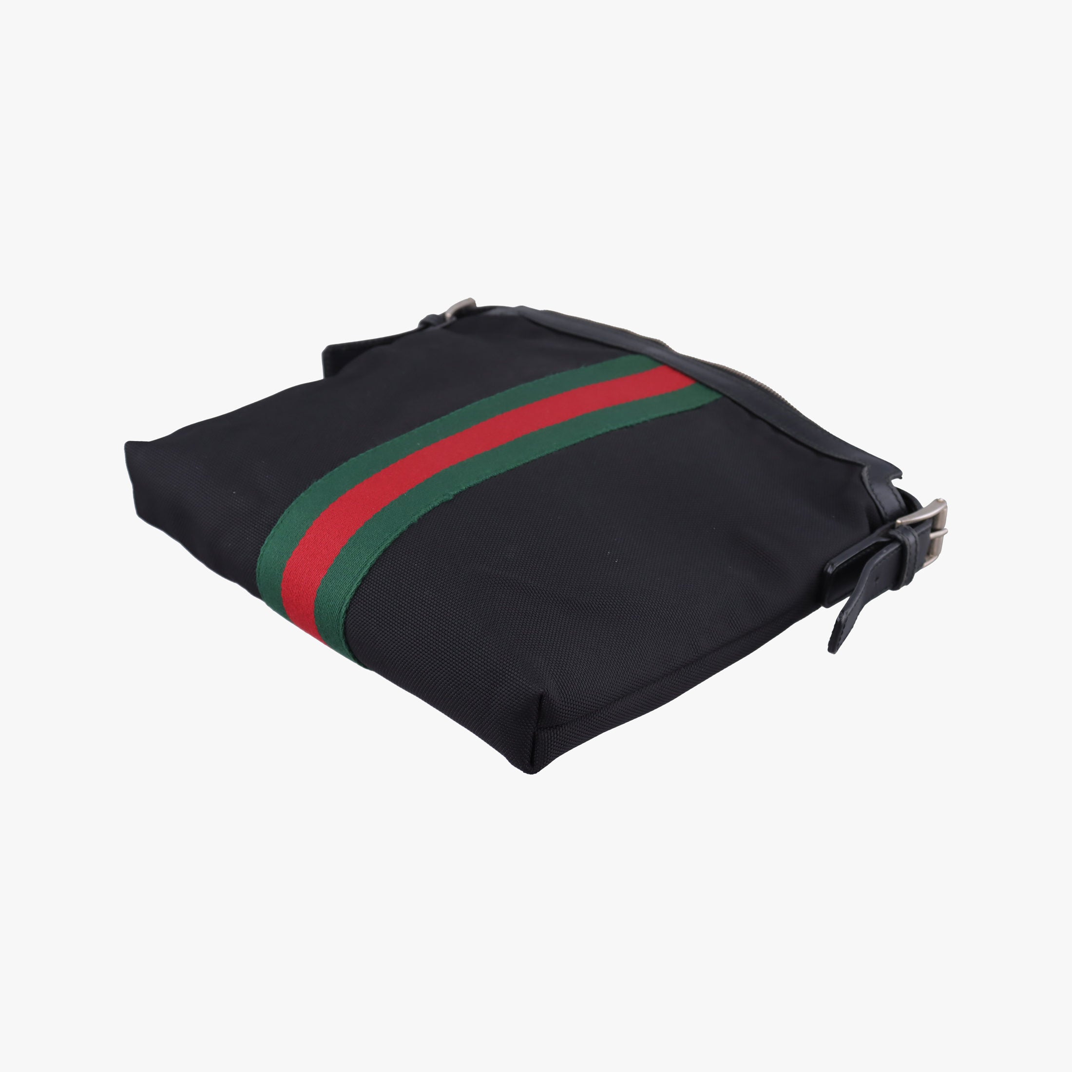 Pre-owned Gucci Sherry Line Black×Red×Green canvas 387111 shoulderbag | stylenewstar