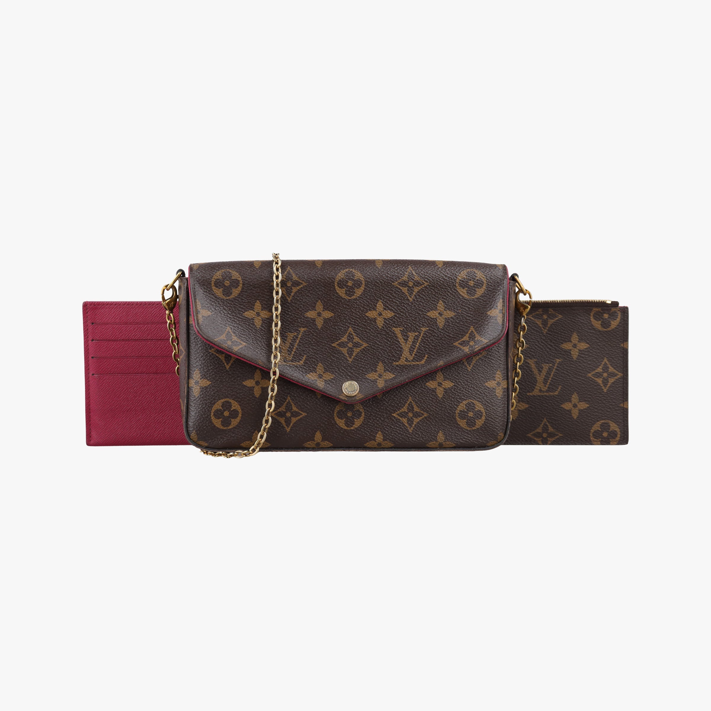 Pre-owned Louis Vuitton Pochette Felicie Brown Monogram Canvas M61276 shoulderbag | stylenewstar