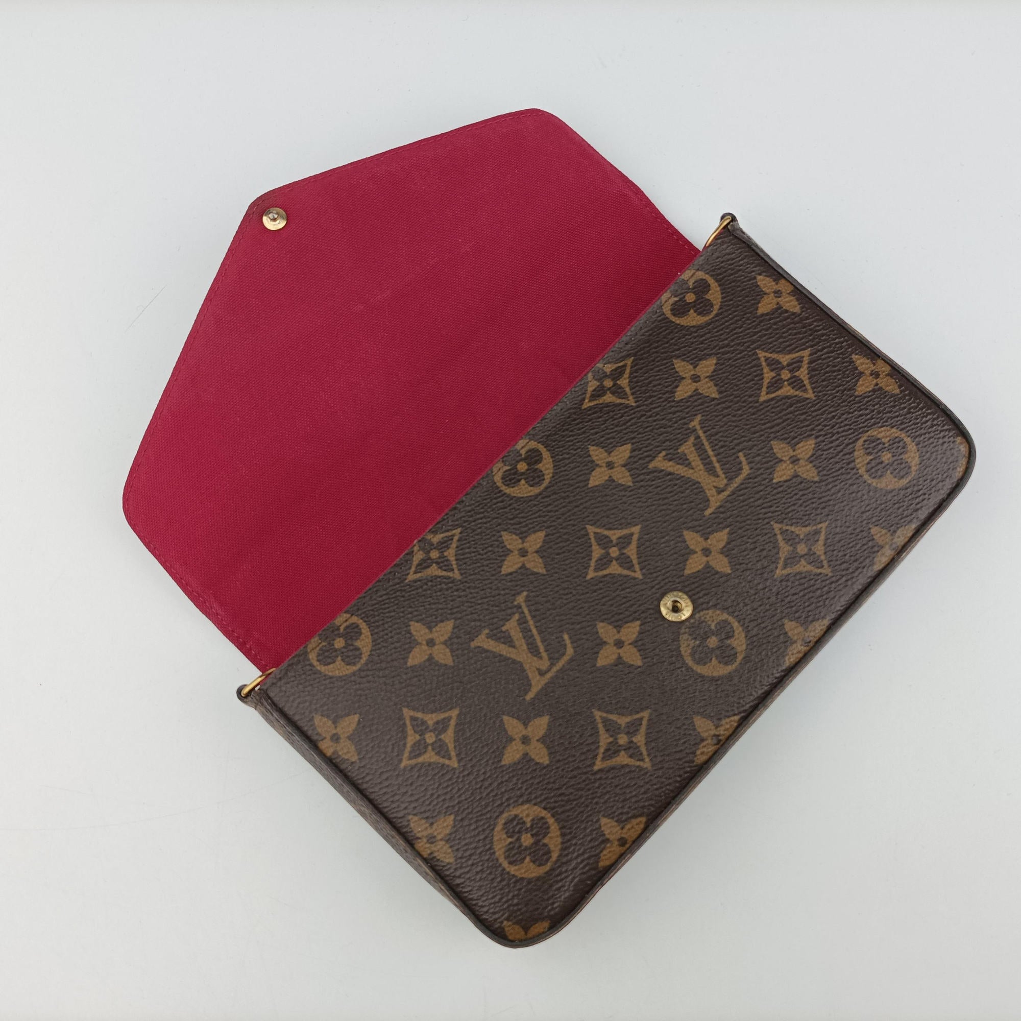 Pre-owned Louis Vuitton Pochette Felicie Brown Monogram Canvas M61276 shoulderbag | stylenewstar