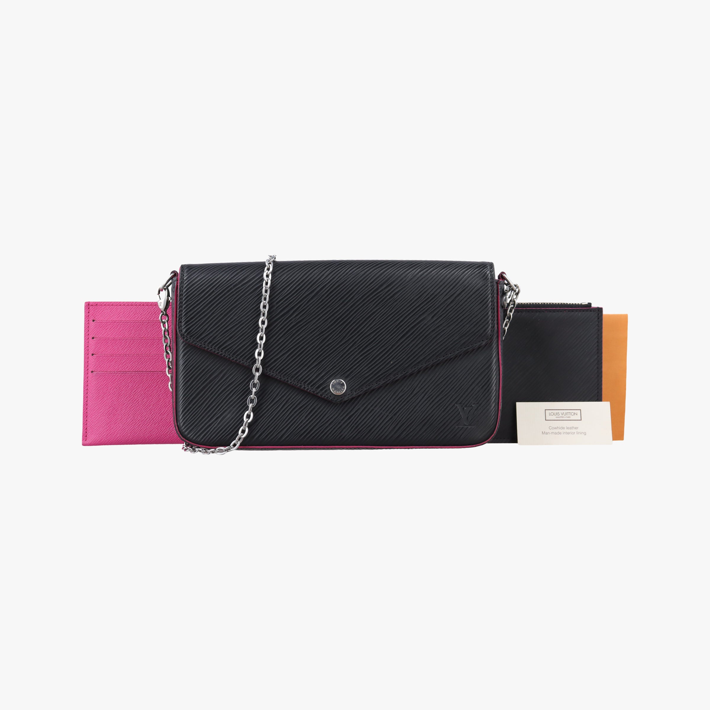 Pre-owned Louis Vuitton Pochette Felice Noir×Pink Epi M64579 shoulderbag | stylenewstar