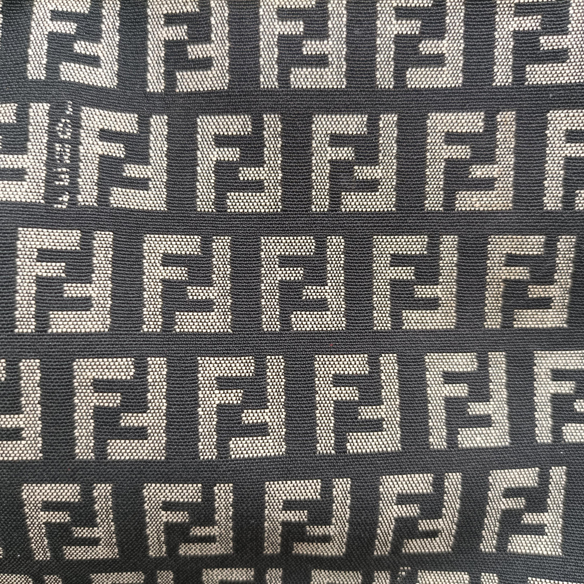 Vintage Fendi Zucca Pattern Tote Navy × White Canvas×Leather 8BH153 handbag | stylenewstar