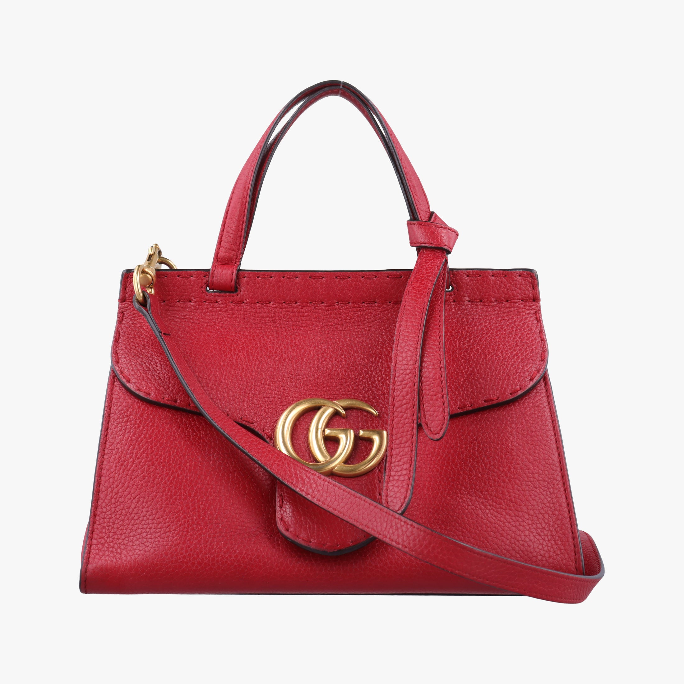 Vintage Gucci GG Marmont Red Leather 442622 shoulderbag | stylenewstar