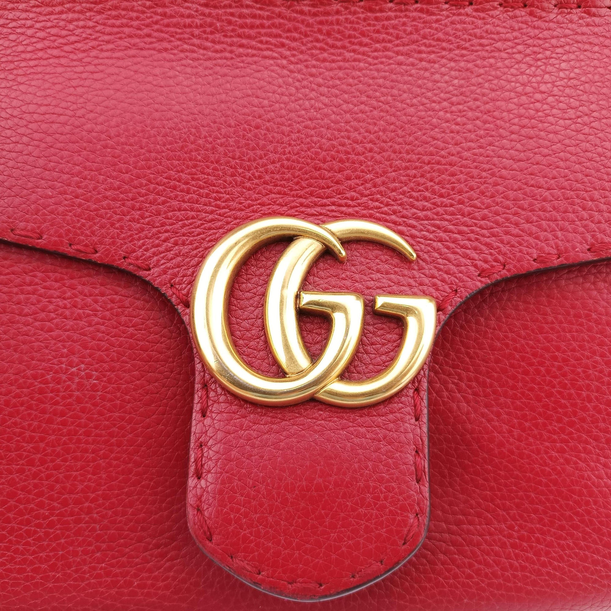 Vintage Gucci GG Marmont Red Leather 442622 shoulderbag | stylenewstar