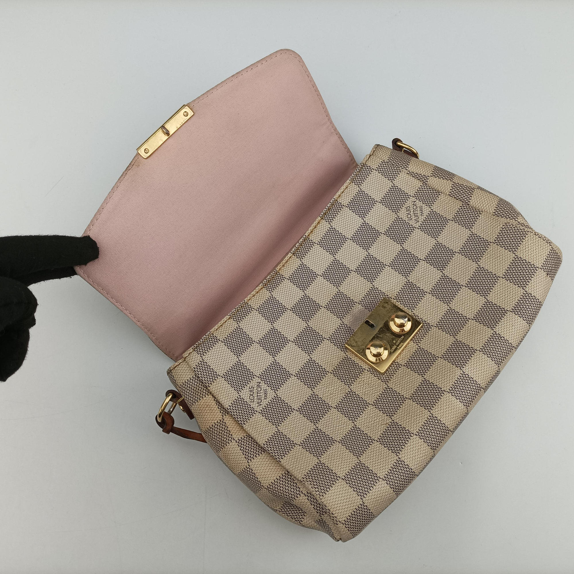 Pre-owned Louis Vuitton CROISETTE Azur Damier Canvas N41581 shoulderbag | stylenewstar