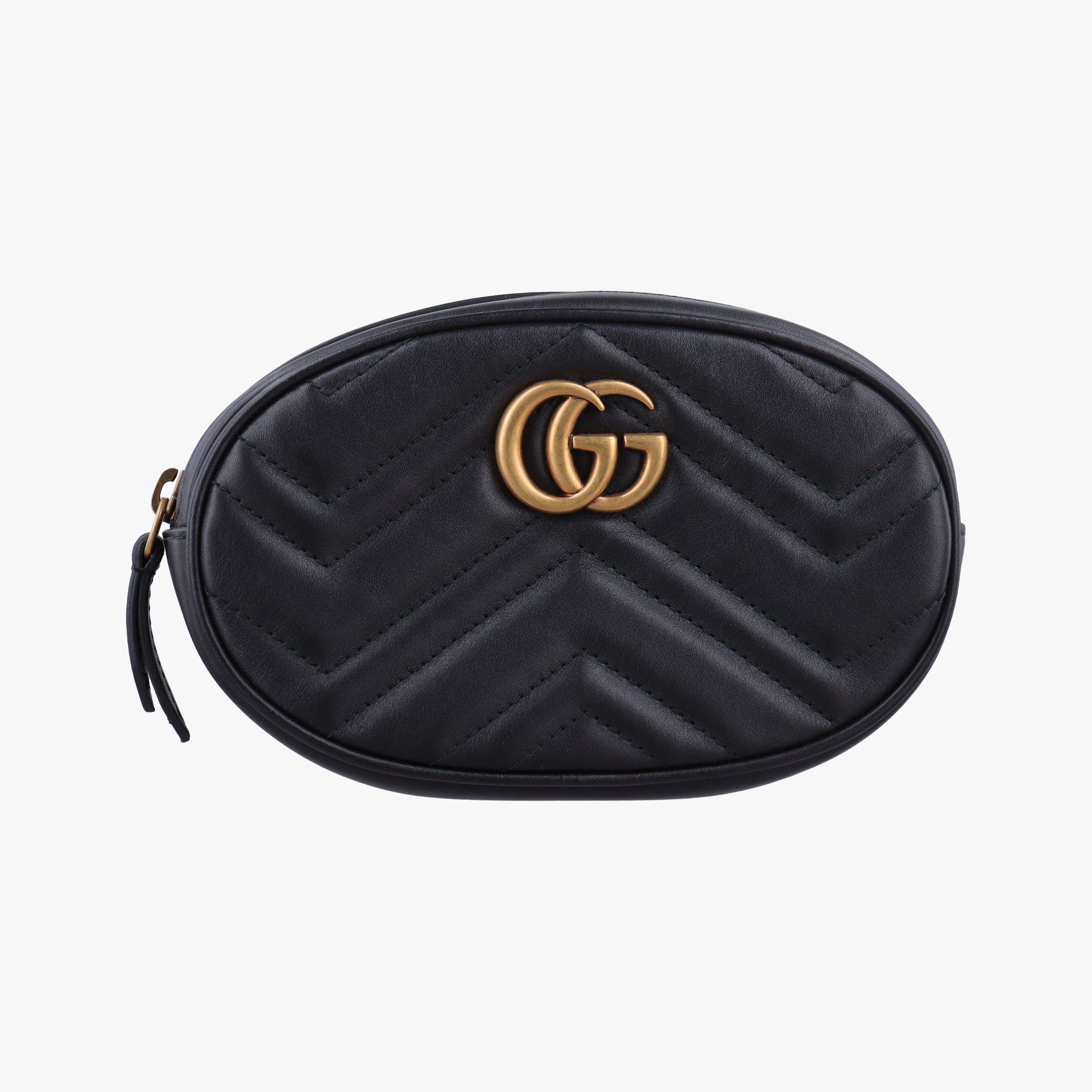 Pre-owned Gucci GG Marmont Black Leather 476434 clutchbag | stylenewstar