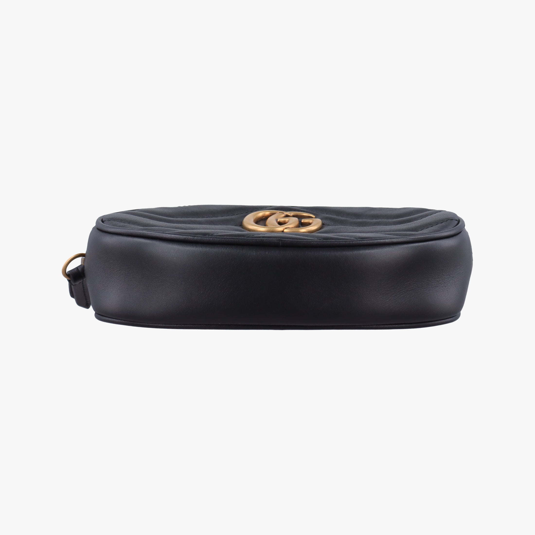 Pre-owned Gucci GG Marmont Black Leather 476434 clutchbag | stylenewstar