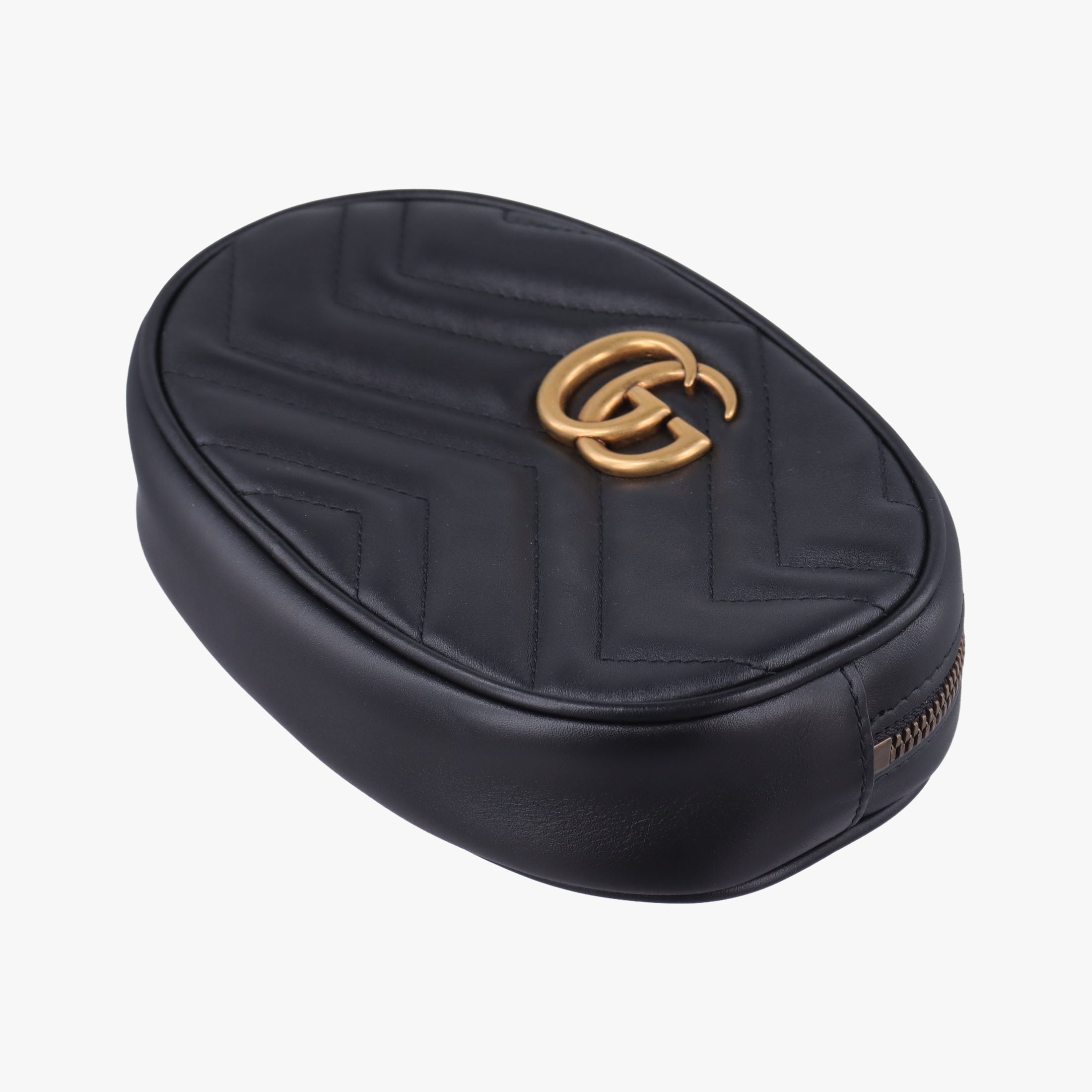 Pre-owned Gucci GG Marmont Black Leather 476434 clutchbag | stylenewstar