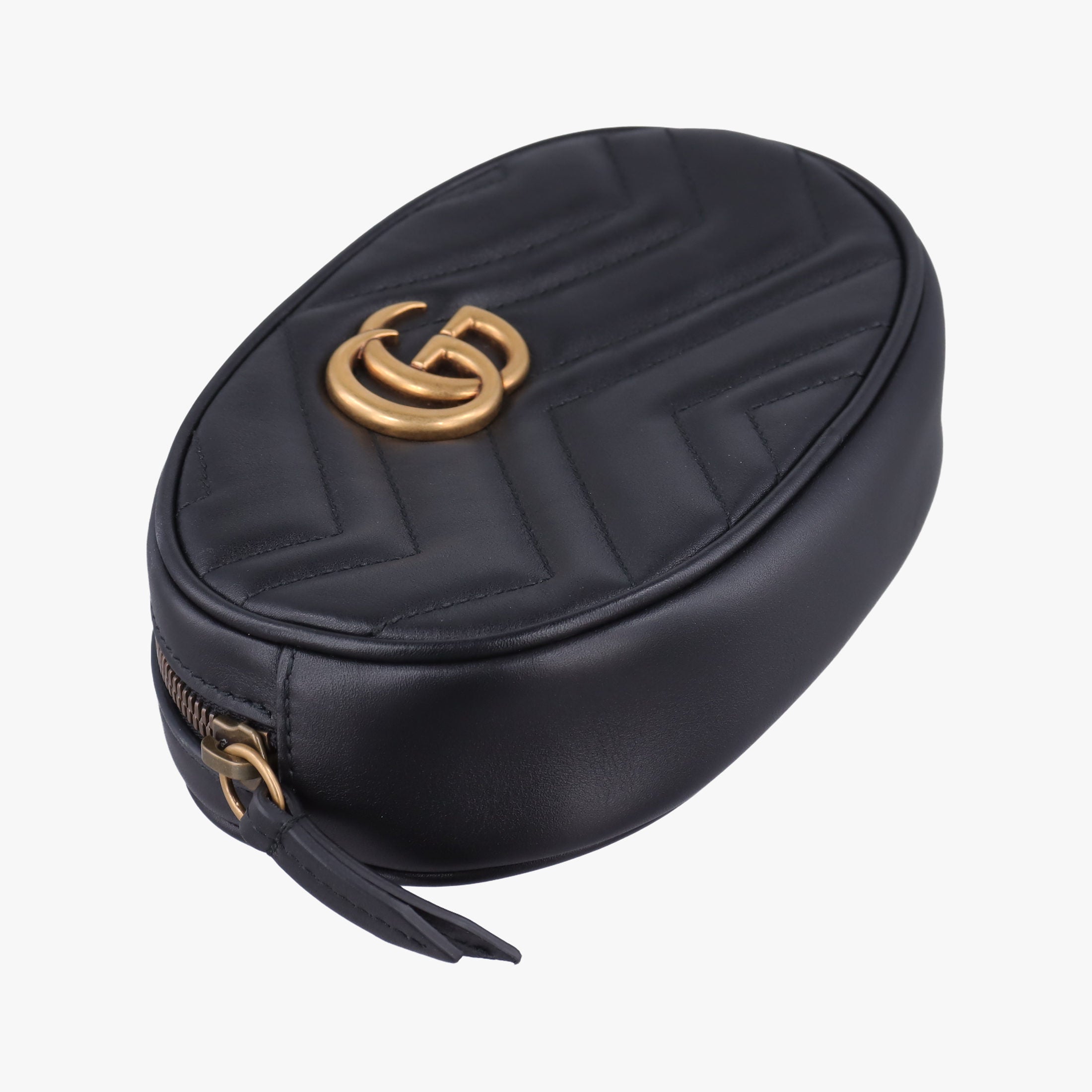 Pre-owned Gucci GG Marmont Black Leather 476434 clutchbag | stylenewstar