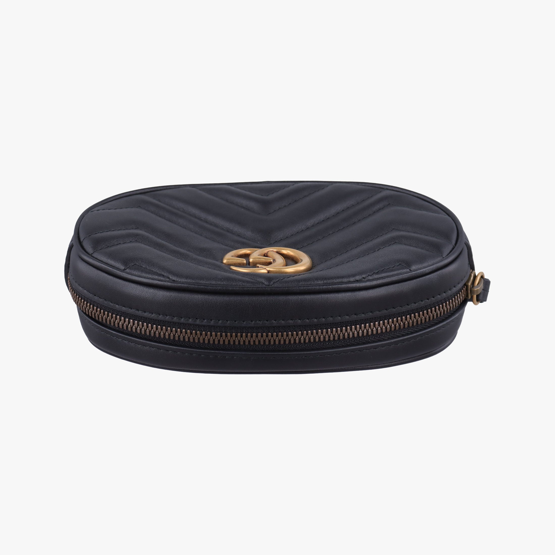 Pre-owned Gucci GG Marmont Black Leather 476434 clutchbag | stylenewstar
