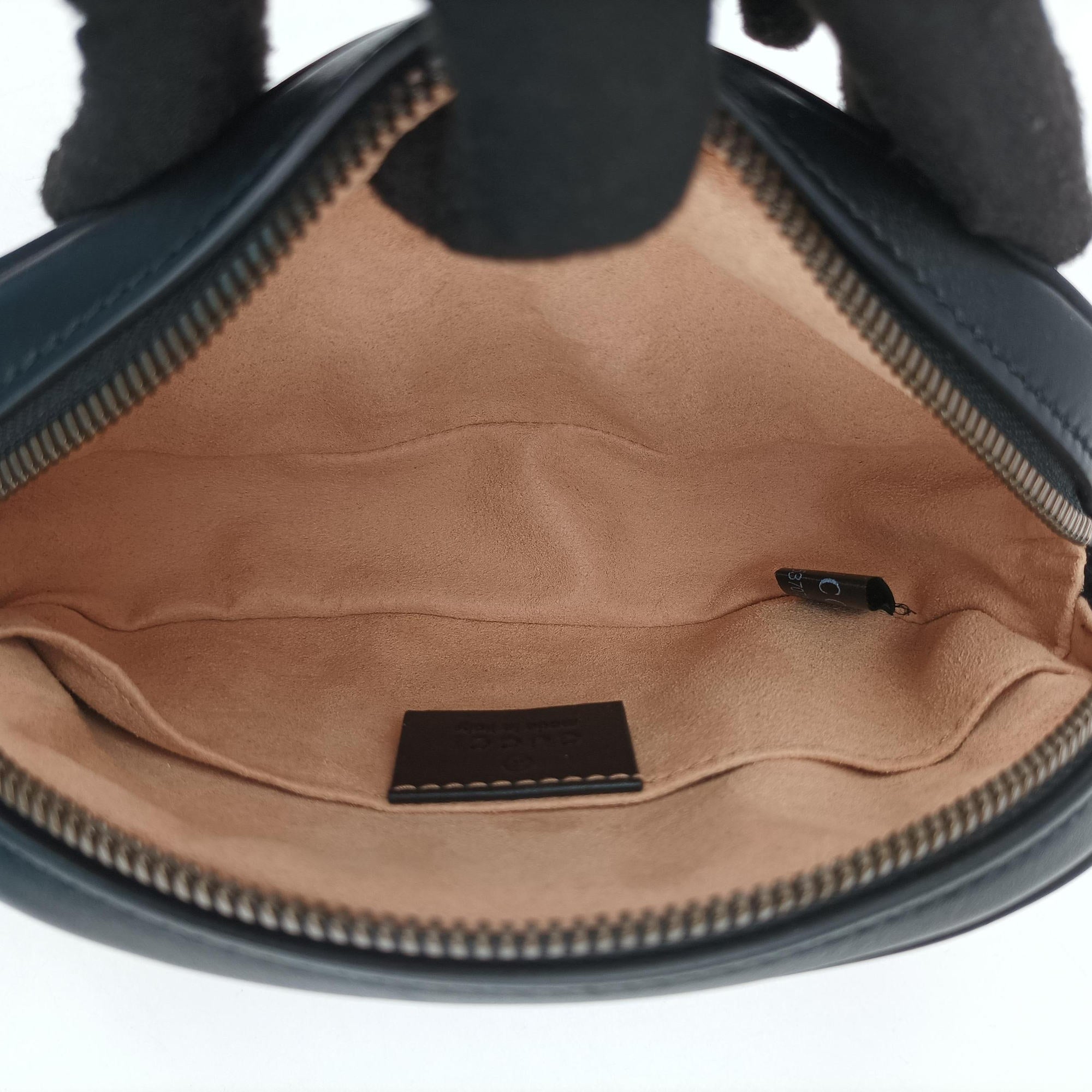 Pre-owned Gucci GG Marmont Black Leather 476434 clutchbag | stylenewstar