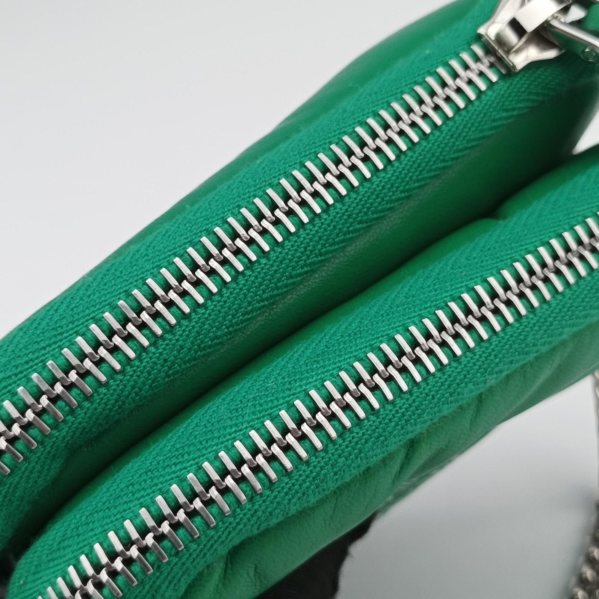 Vintage Prada triangle mini Green Leather 1NR015 shoulderbag | stylenewstar