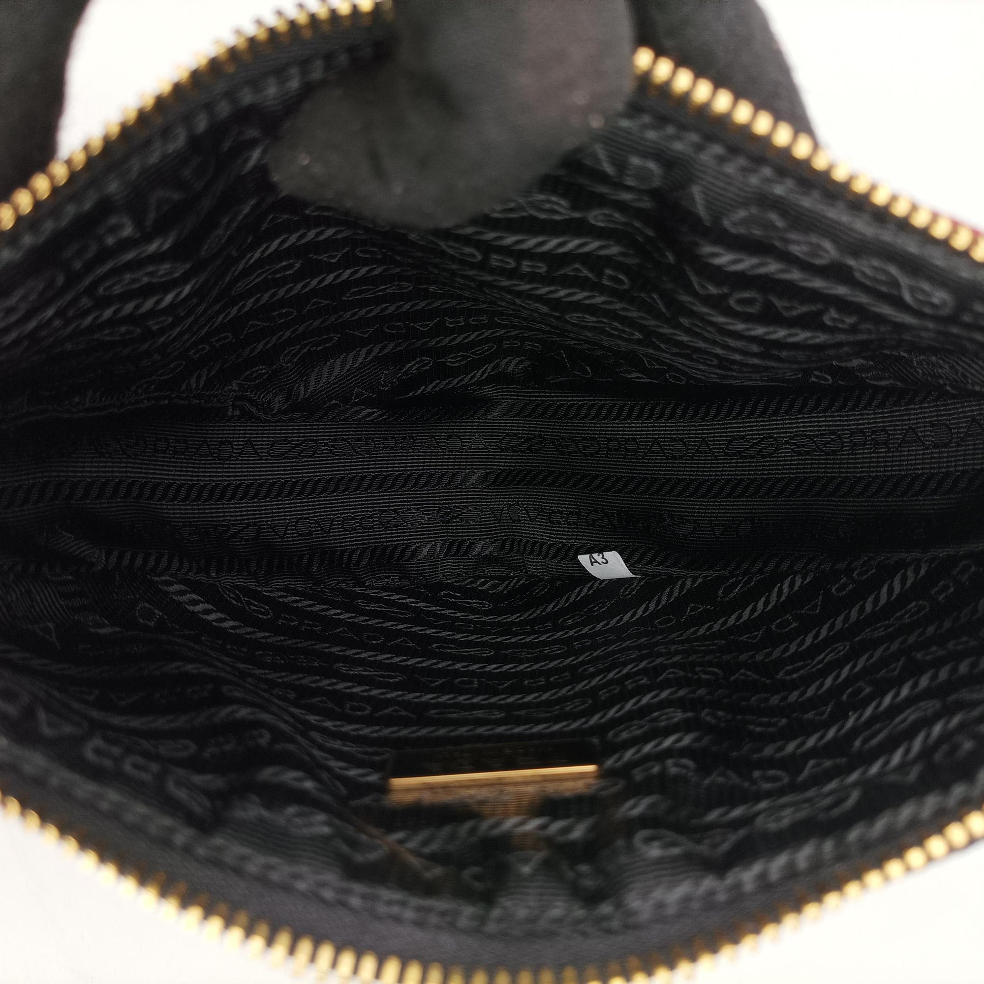 Vintage Prada Triangolo Triangle Black×Red Jacquard × leather 1BC176 shoulderbag | stylenewstar