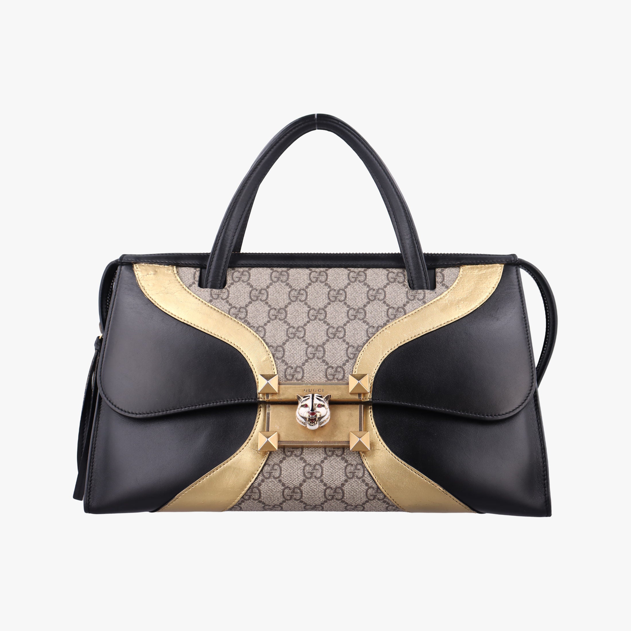 Pre-owned Gucci Osiride beige×black×Multicolour PVC coated canvas×Leather 476435 shoulderbag | stylenewstar