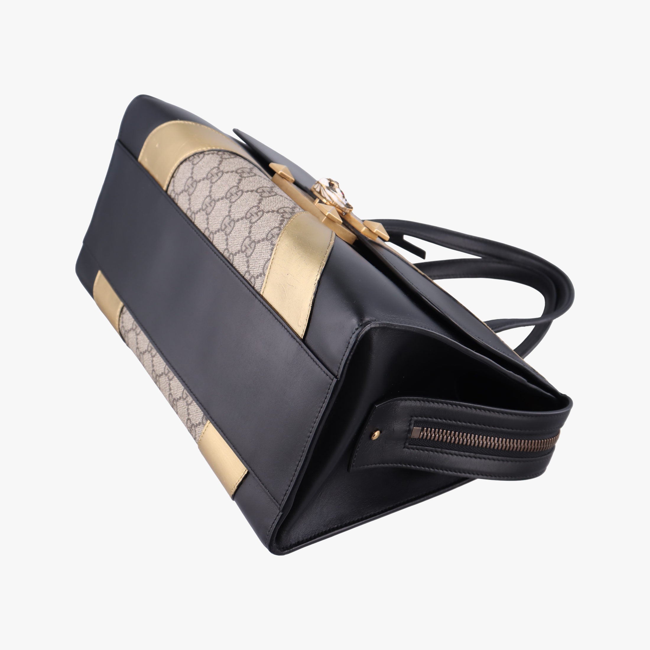 Pre-owned Gucci Osiride beige×black×Multicolour PVC coated canvas×Leather 476435 shoulderbag | stylenewstar