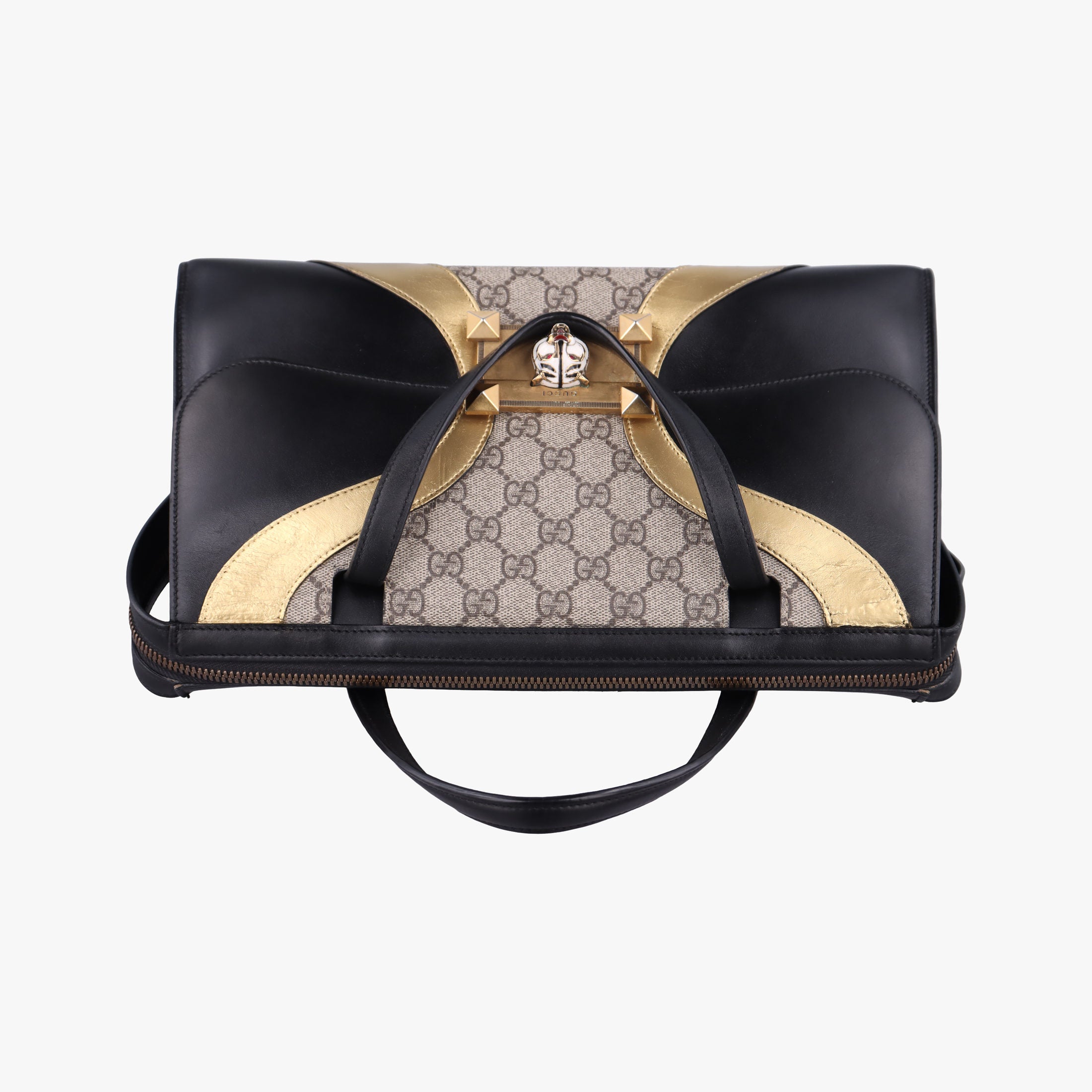 Pre-owned Gucci Osiride beige×black×Multicolour PVC coated canvas×Leather 476435 shoulderbag | stylenewstar