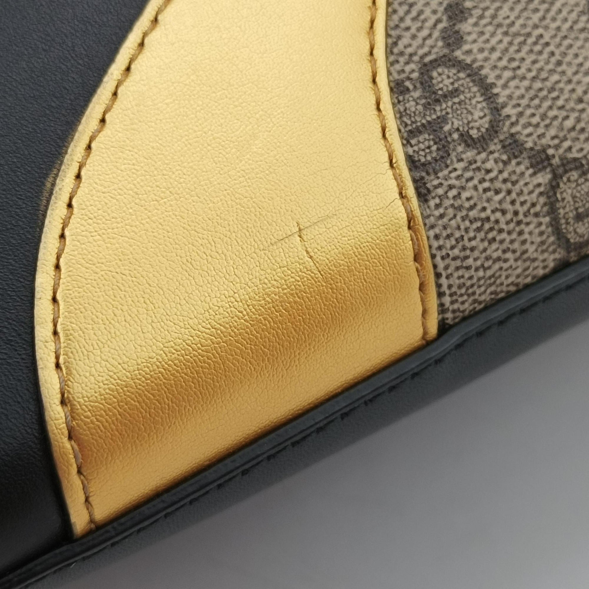 Pre-owned Gucci Osiride GG Supreme beige×black×Multicolour PVC coated canvas×Leather 497996 shoulderbag | stylenewstar