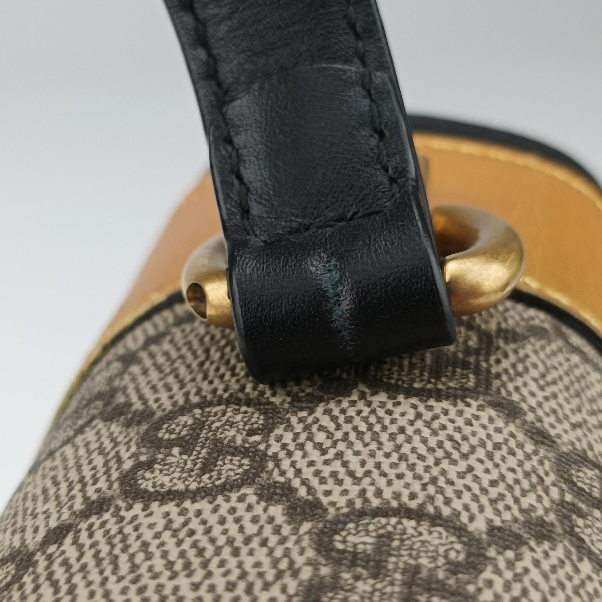 Pre-owned Gucci Osiride GG Supreme beige×black×Multicolour PVC coated canvas×Leather 497996 shoulderbag | stylenewstar
