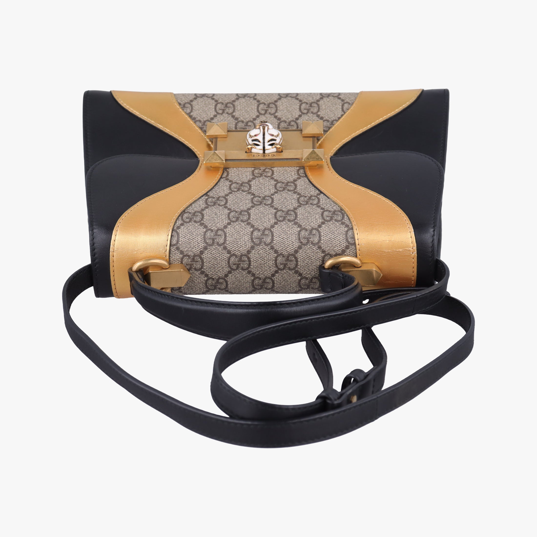 Pre-owned Gucci Osiride GG Supreme beige×black×Multicolour PVC coated canvas×Leather 497996 shoulderbag | stylenewstar