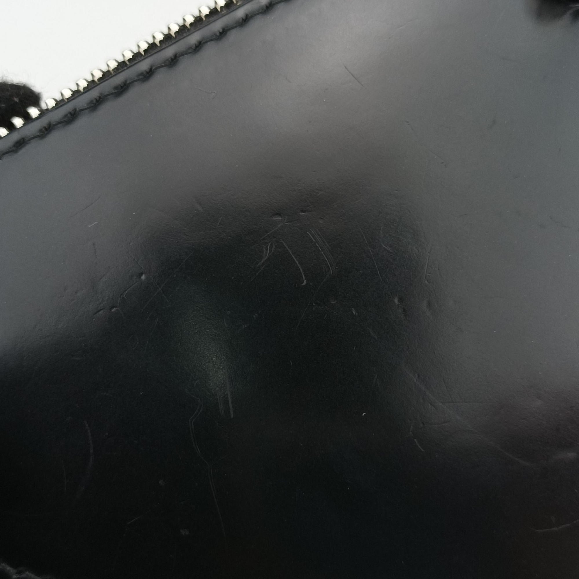 Pre-owned Prada Triangle Chain Pouch Black Leather  shoulderbag | stylenewstar
