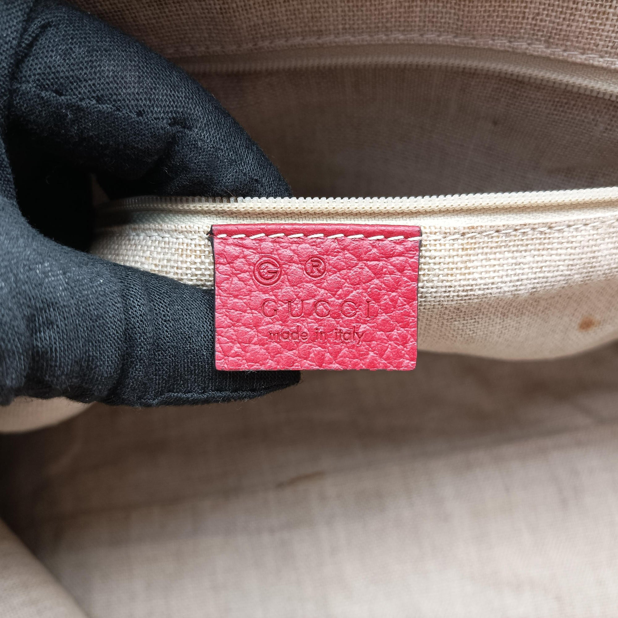 Secondhand Gucci Dome Large GG Charm Red Leather 449660 handbag | stylenewstar