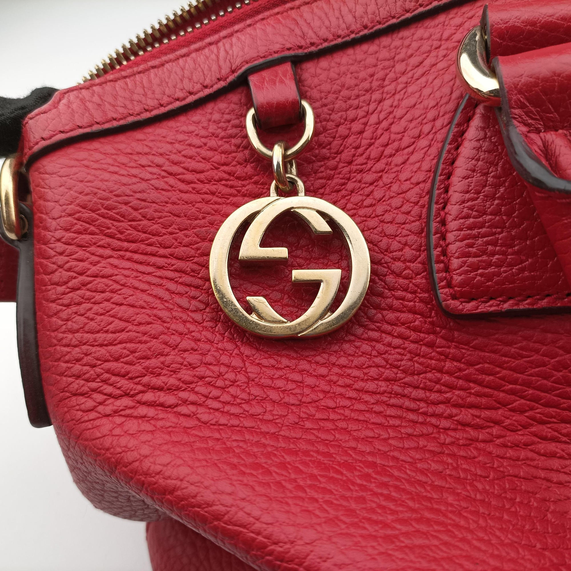 Secondhand Gucci Dome Large GG Charm Red Leather 449660 handbag | stylenewstar