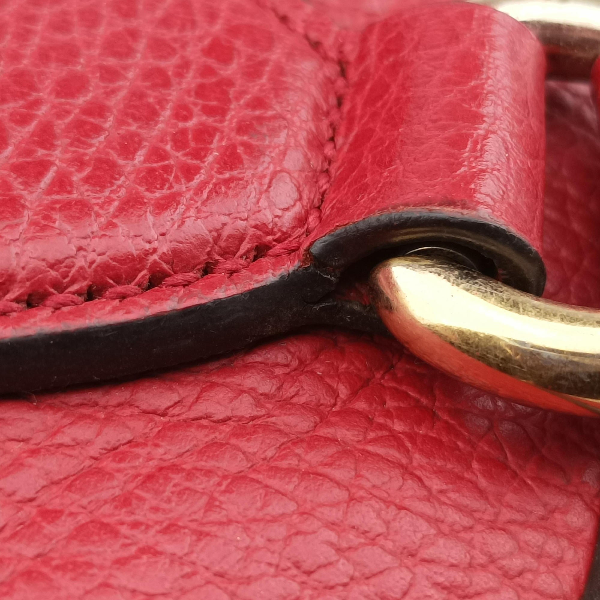 Secondhand Gucci Dome Large GG Charm Red Leather 449660 handbag | stylenewstar
