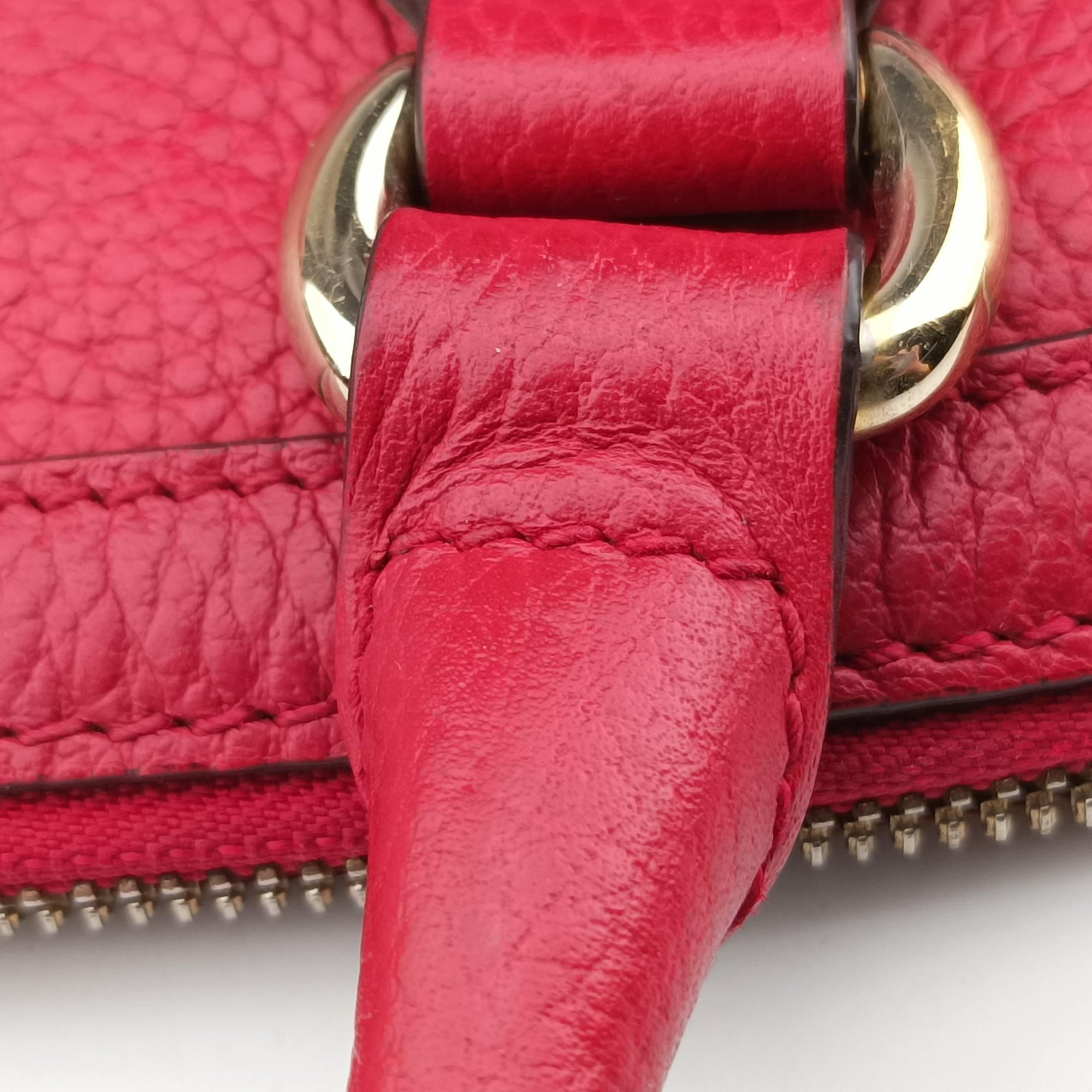 Secondhand Gucci Dome Large GG Charm Red Leather 449660 handbag | stylenewstar