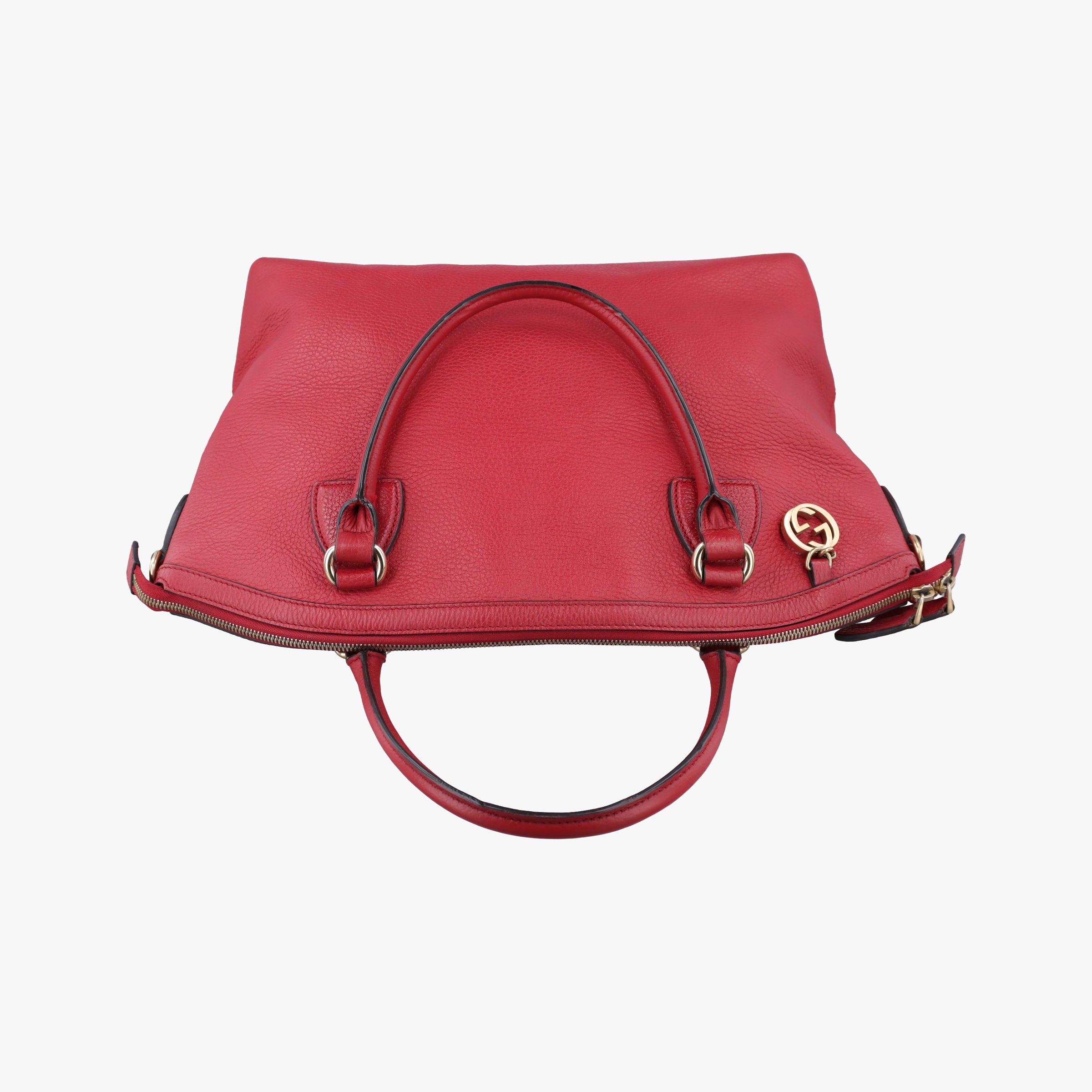 Secondhand Gucci Dome Large GG Charm Red Leather 449660 handbag | stylenewstar
