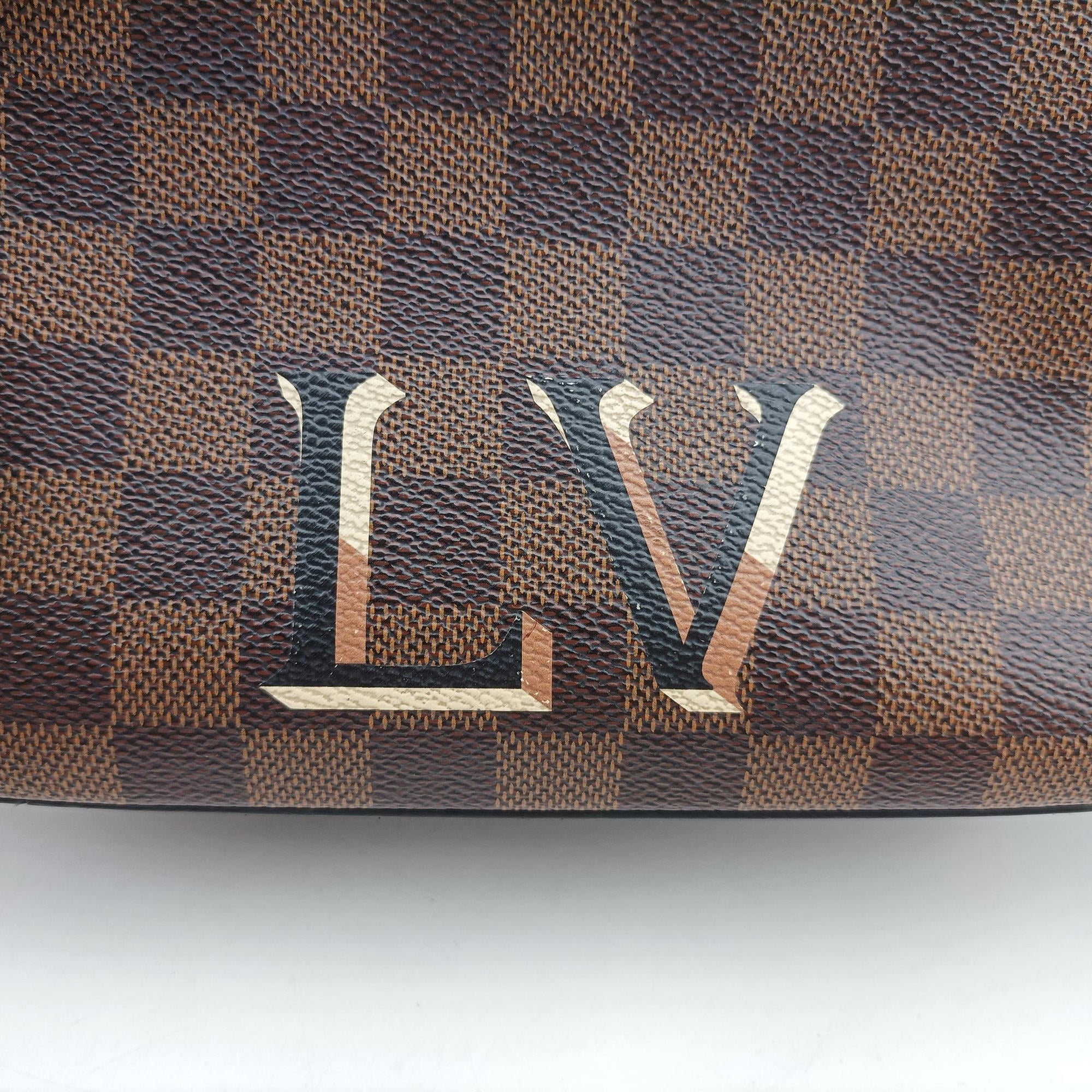Pre-owned Louis Vuitton SANTA MONICA EBENE×Noir Damier Canvas×Leather N40189 shoulderbag | stylenewstar