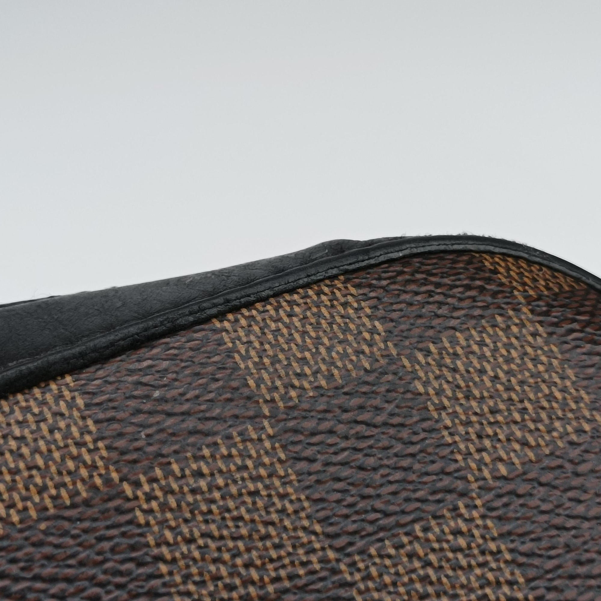 Pre-owned Louis Vuitton SANTA MONICA EBENE×Noir Damier Canvas×Leather N40189 shoulderbag | stylenewstar