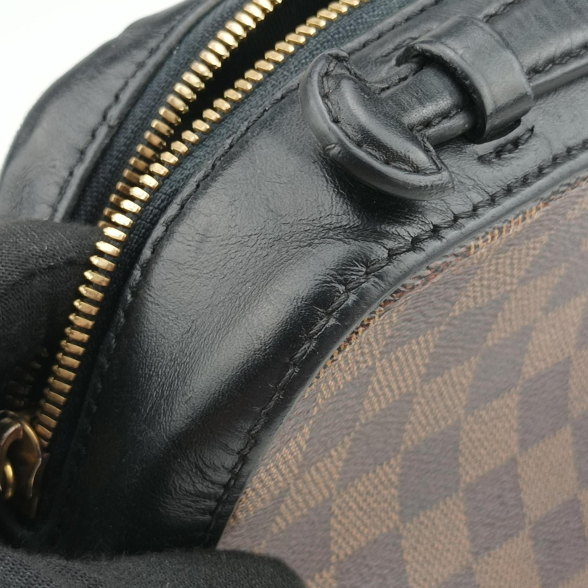 Pre-owned Louis Vuitton SANTA MONICA EBENE×Noir Damier Canvas×Leather N40189 shoulderbag | stylenewstar