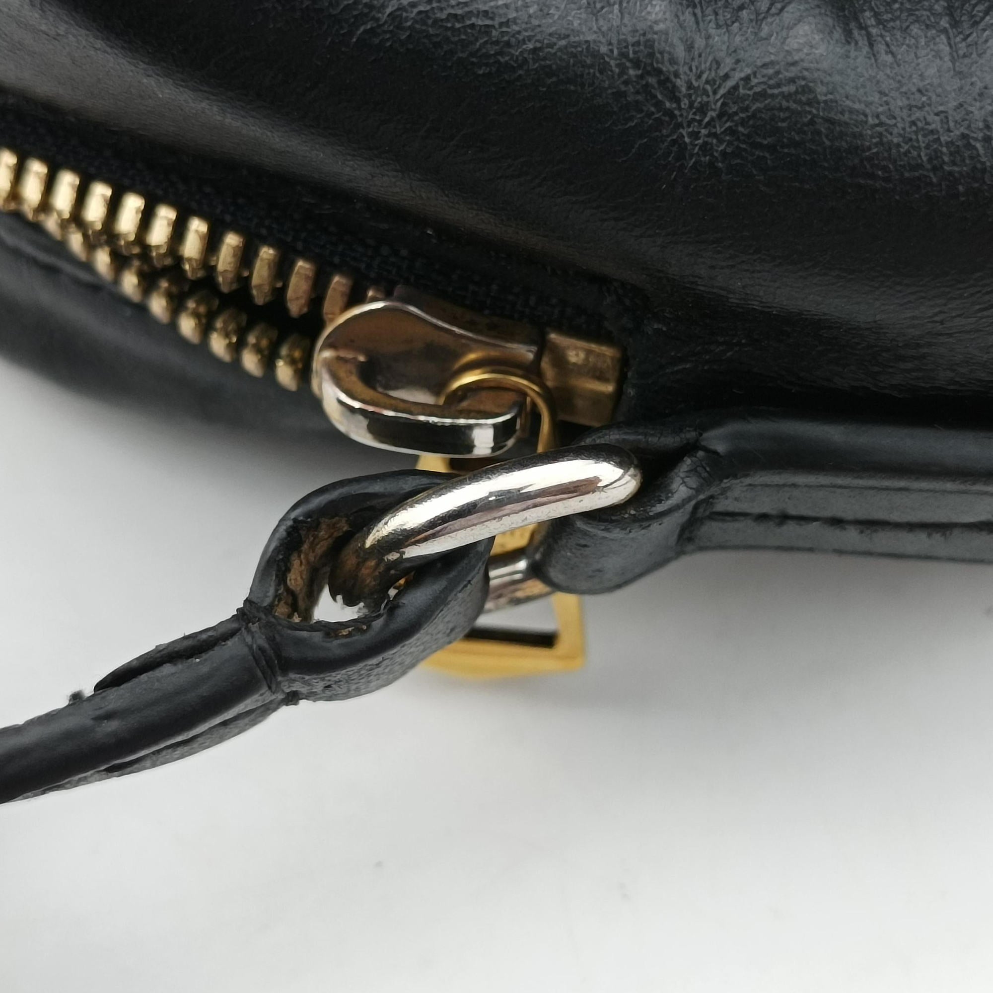Pre-owned Louis Vuitton SANTA MONICA EBENE×Noir Damier Canvas×Leather N40189 shoulderbag | stylenewstar