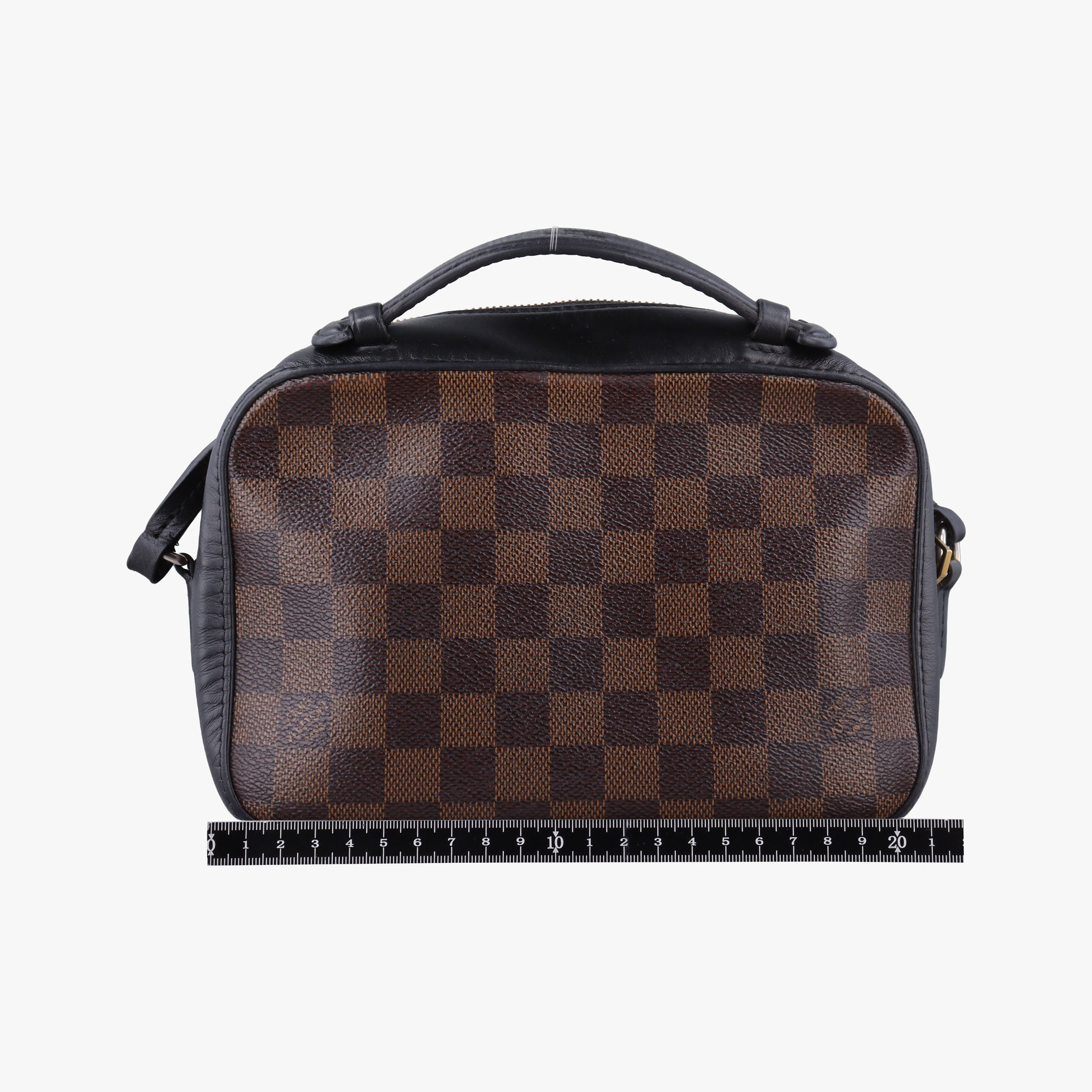 Pre-owned Louis Vuitton SANTA MONICA EBENE×Noir Damier Canvas×Leather N40189 shoulderbag | stylenewstar