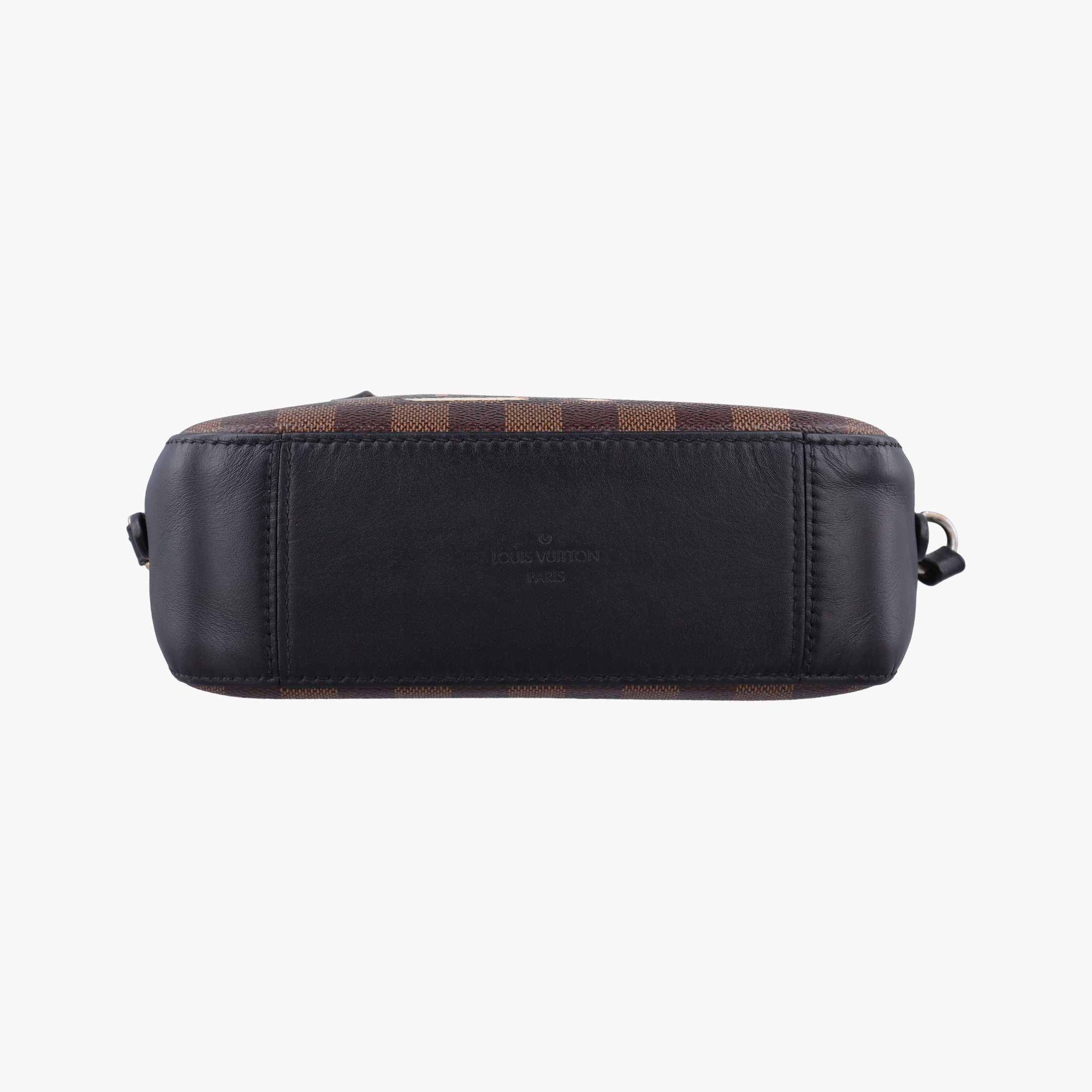 Pre-owned Louis Vuitton SANTA MONICA EBENE×Noir Damier Canvas×Leather N40189 shoulderbag | stylenewstar