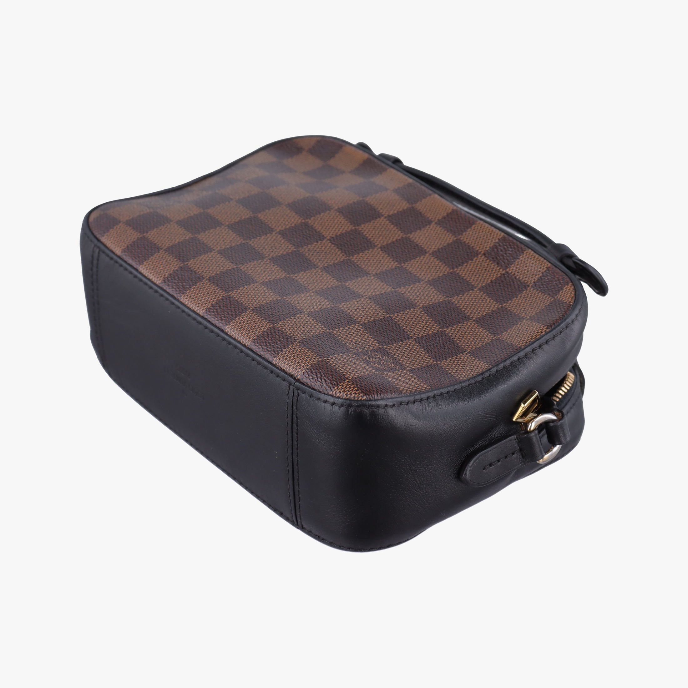 Pre-owned Louis Vuitton SANTA MONICA EBENE×Noir Damier Canvas×Leather N40189 shoulderbag | stylenewstar